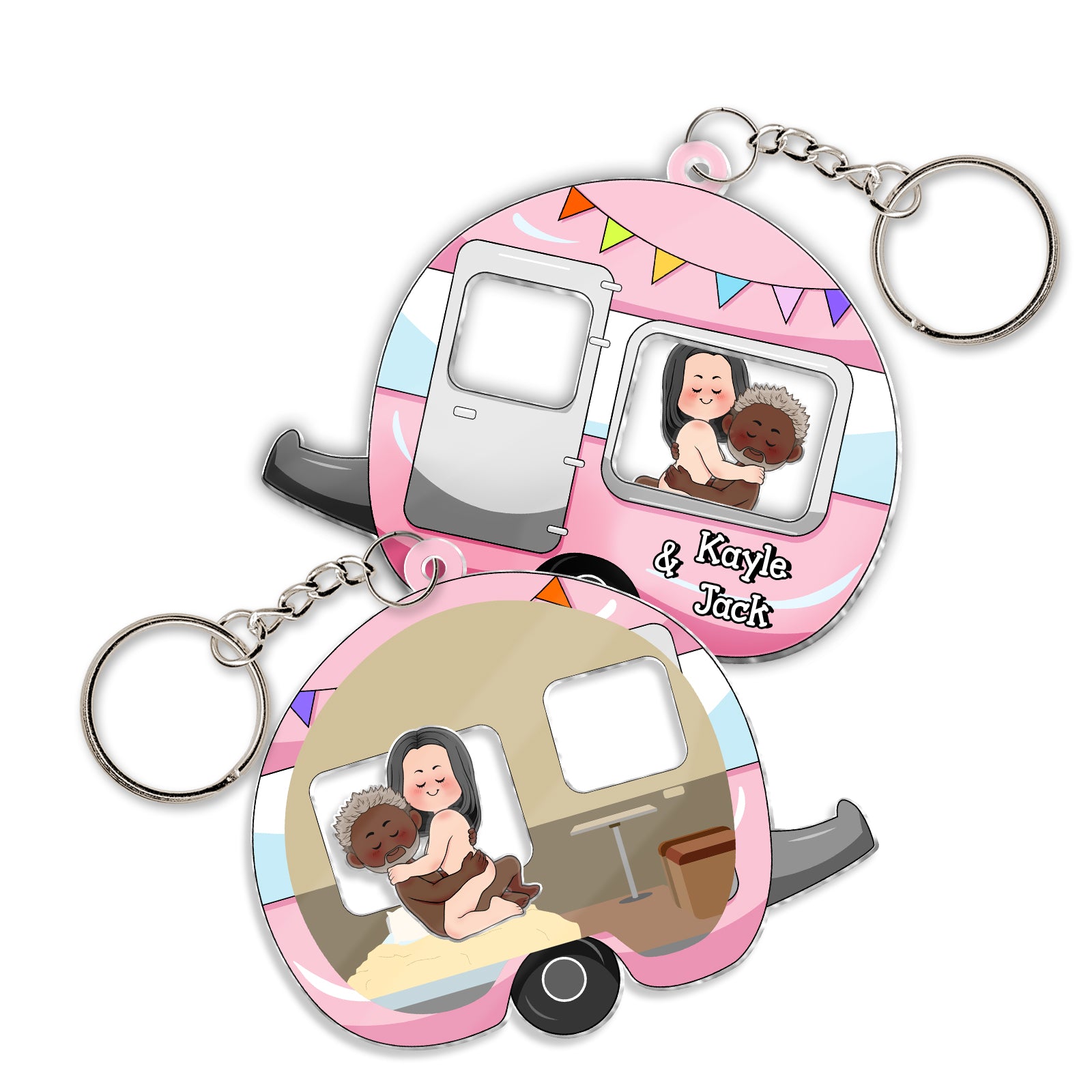Personalized Shaking Keychain for Couples - Love Journey of Ours Daily Version-Mk-1