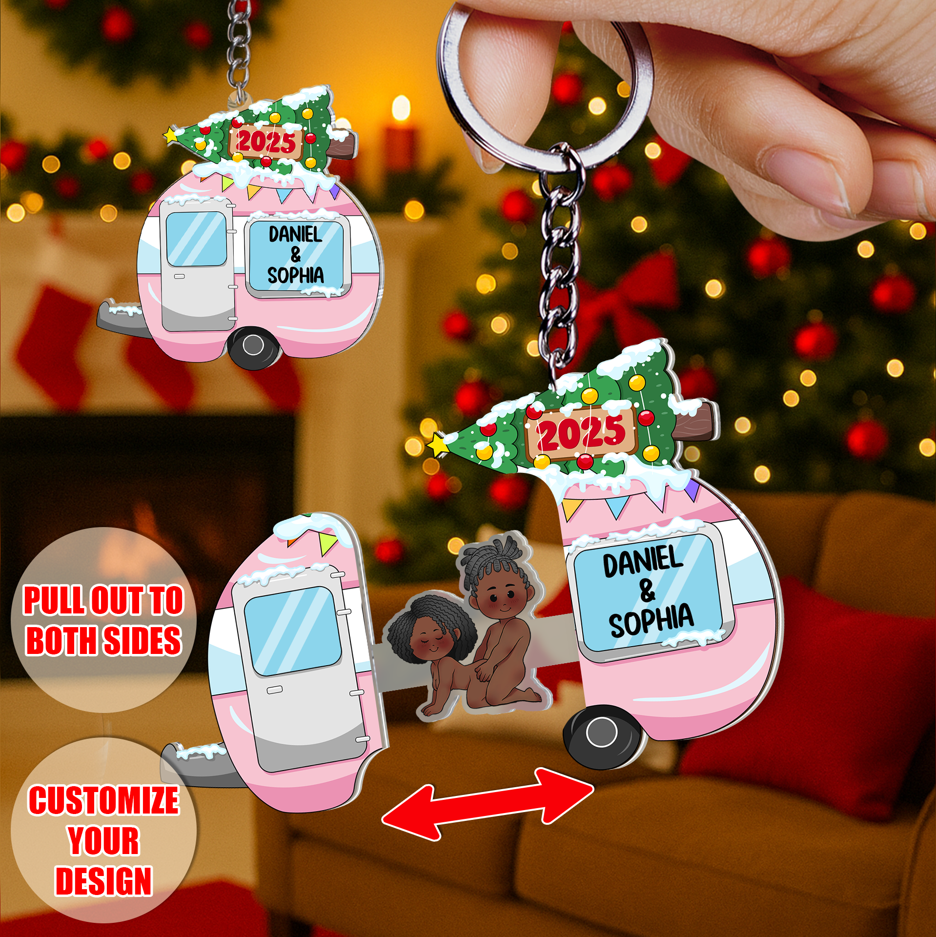 Personalized Sliding Reveal Acrylic Keychain - Couple Gift For Christmas 2025-P2510-1701-mk3