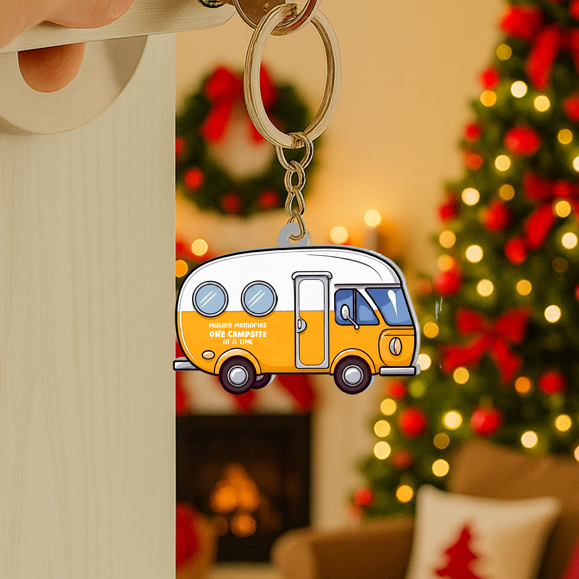 Personalized Sliding Reveal Acrylic Keychain - Custom Camper Van Gift For Couples-mk5