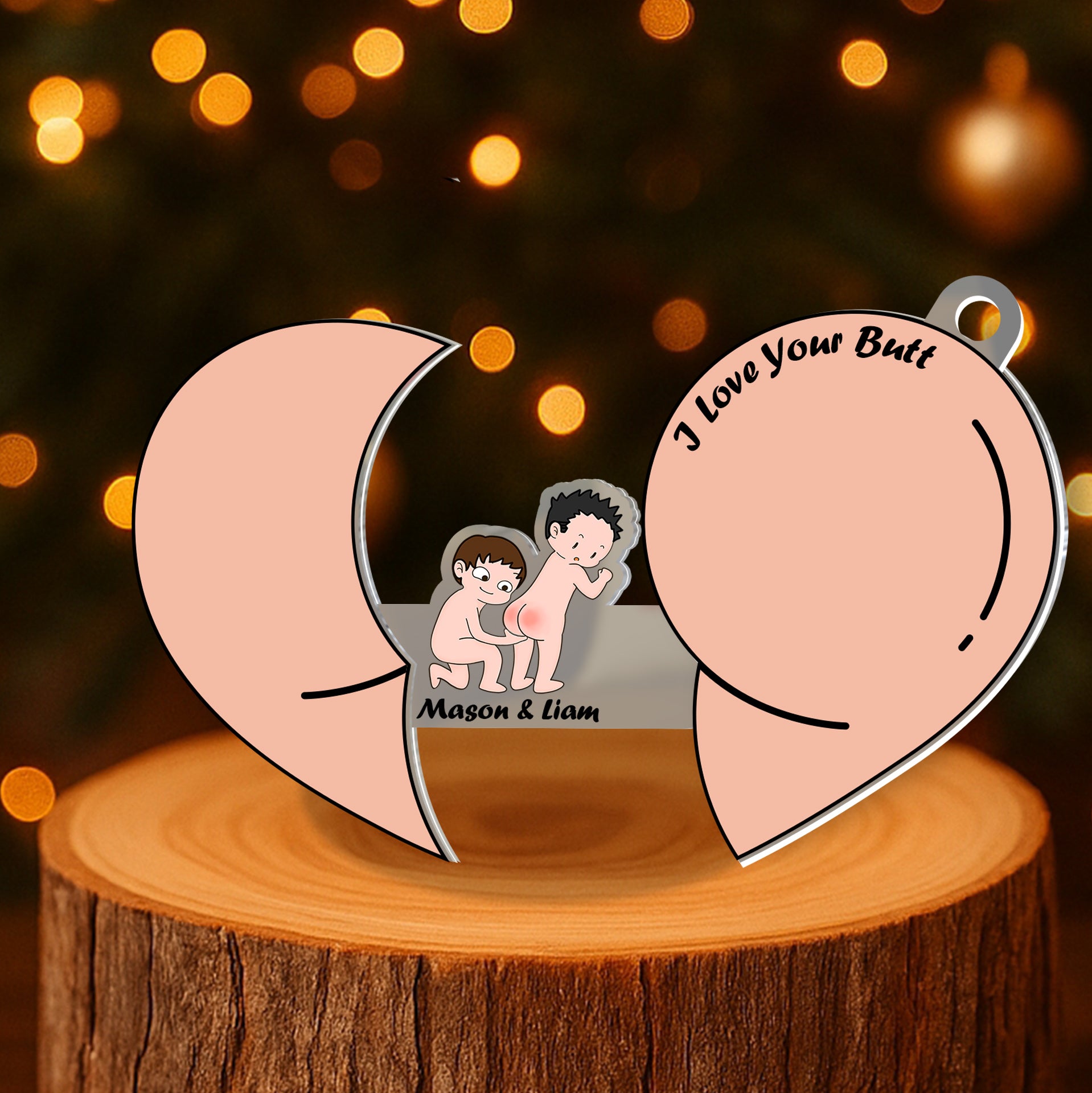 Personalized Sliding Reveal Acrylic Keychain - Custom Funny Couple Gift with Names-P2509-2502-mk1