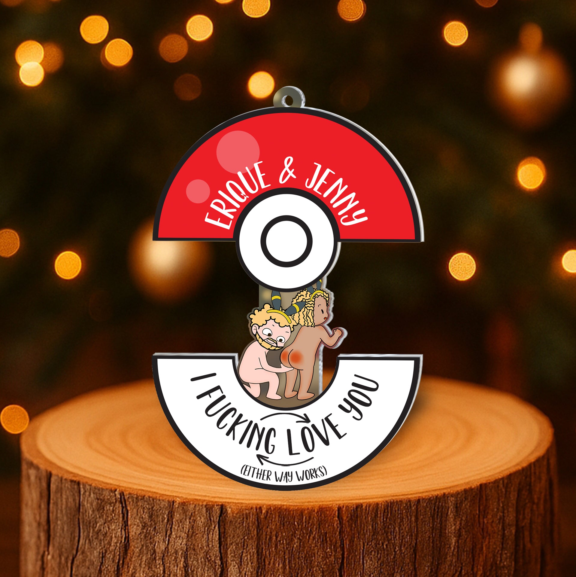 Personalized Sliding Reveal Acrylic Keychain - Funny Couple Design Gift for Lovers-P2509-2002-mk1