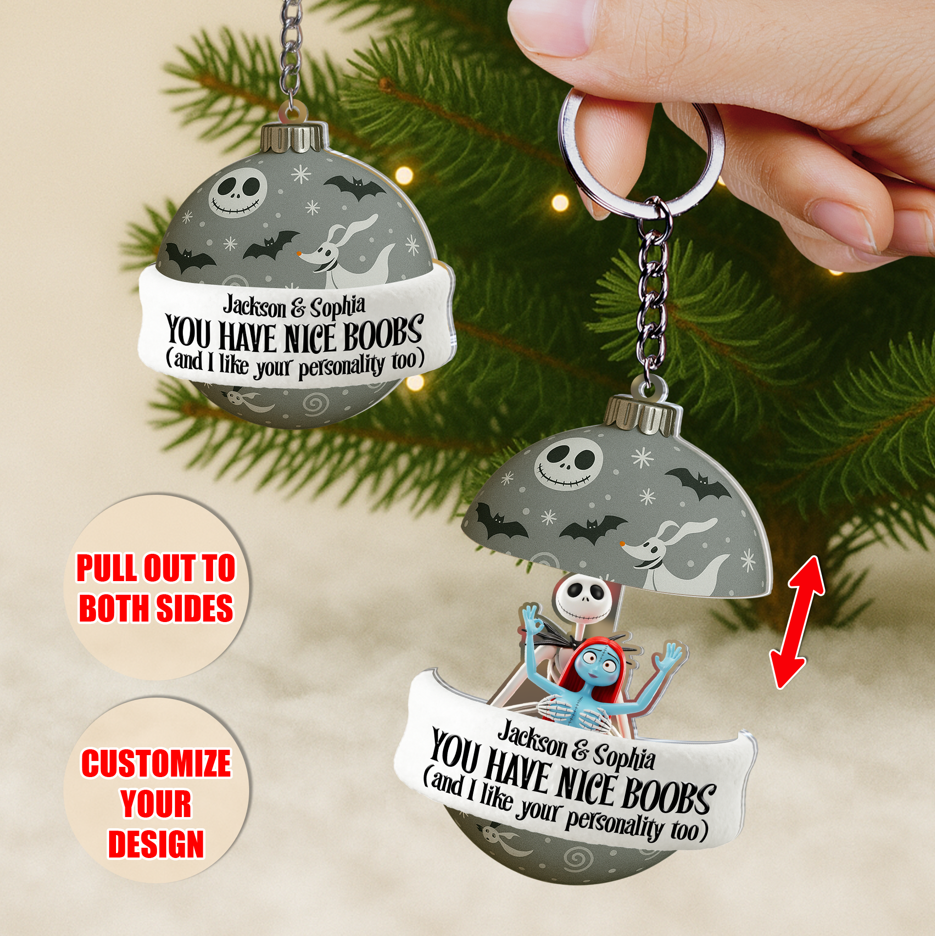 Personalized Sliding Reveal Acrylic Keychain - Funny Couple Gift for Lovers or Friends-P2510-2203-mk3