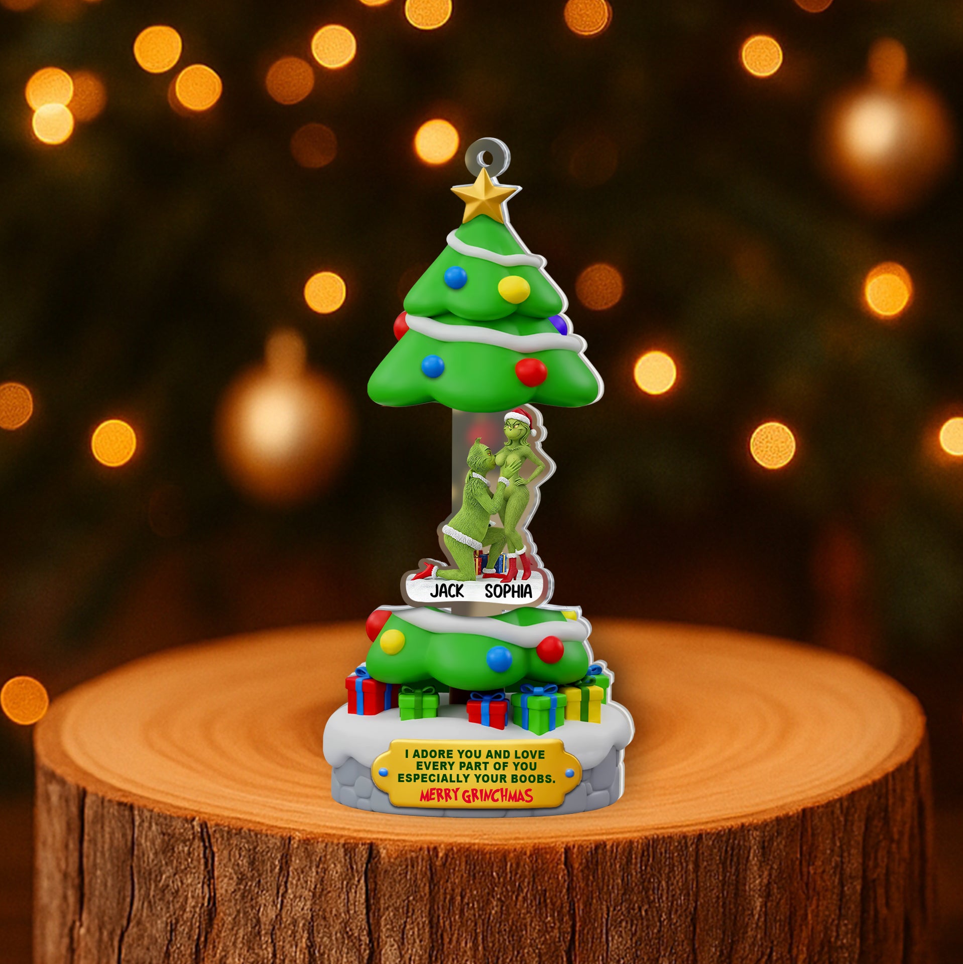 Personalized Sliding Reveal Acrylic Keychain - Funny Grinchmas Keychain For Him Or Her-P2509-2301-1-mk6