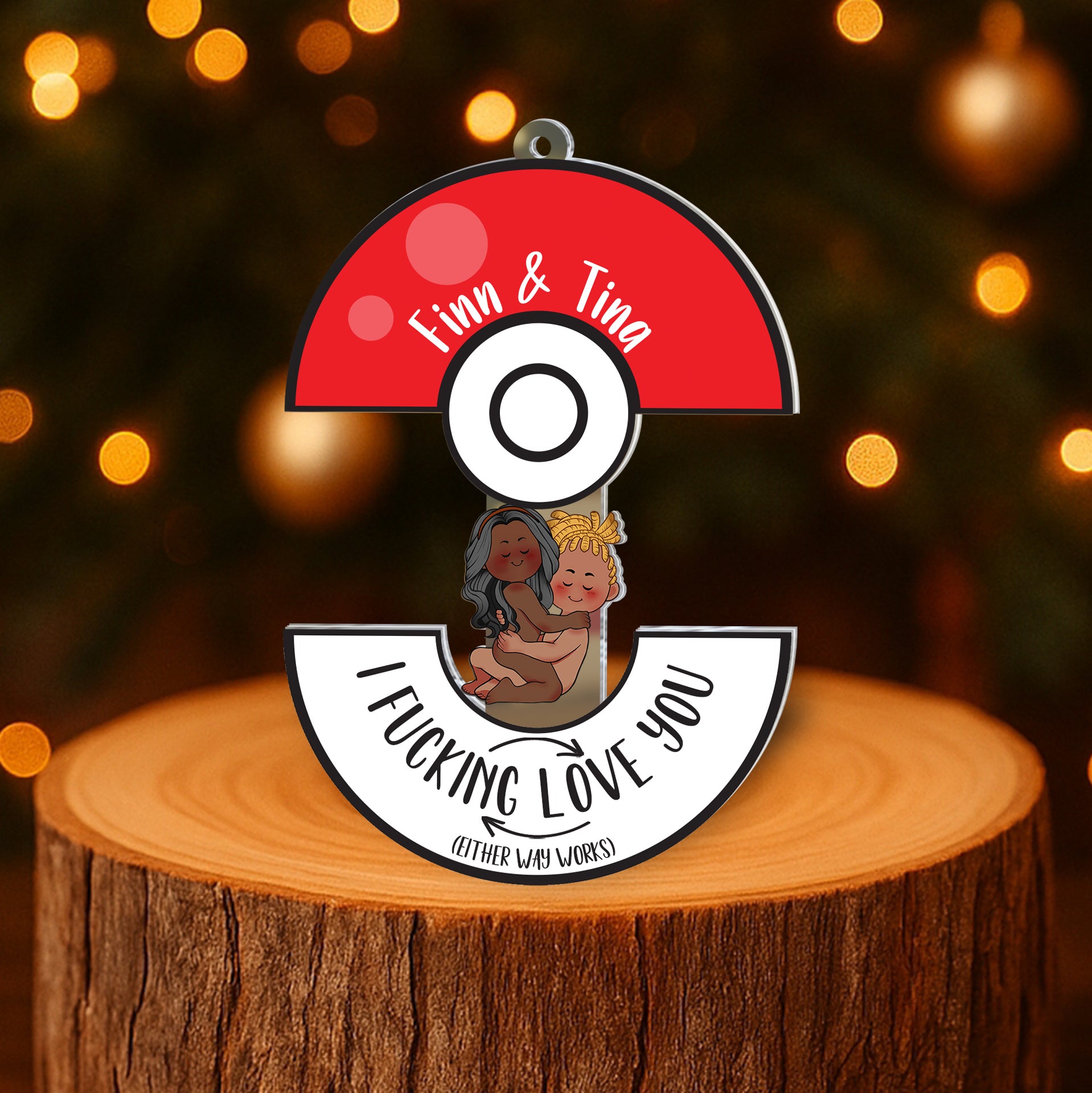 Personalized Sliding Reveal Acrylic Keychain - Hidden Couple Design Gift for Lovers-P2509-2001-mk1