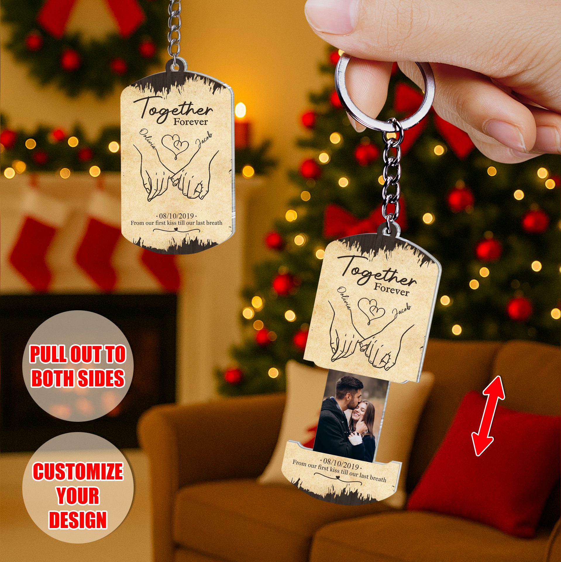 Personalized Sliding Reveal Acrylic Keychain - Romantic Photo Gift for Him Or Her-P2510-0604-mk1
