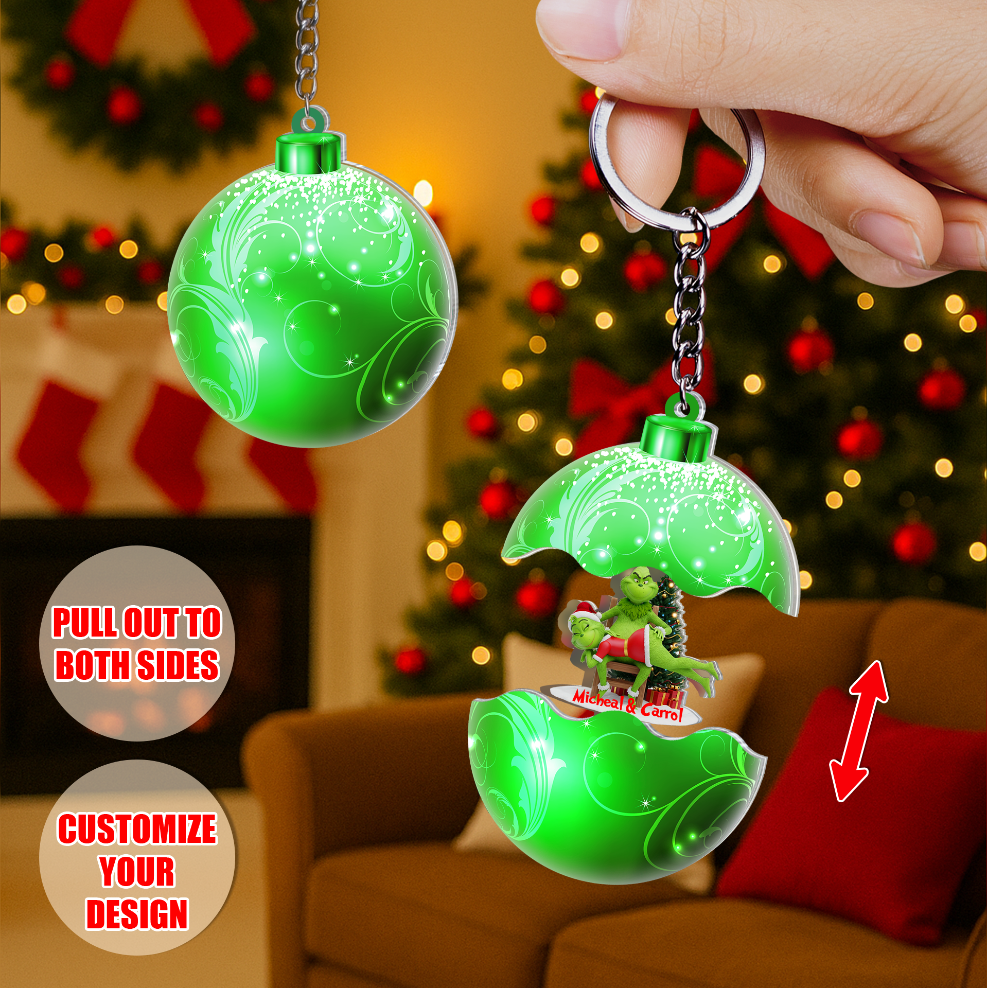Personalized Sliding Reveal Acrylic Keychain - Unique Christmas Gift Idea-P2509-1601-mk5