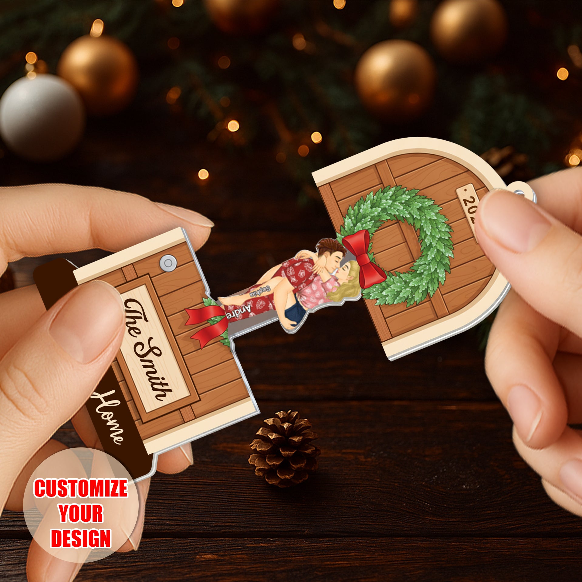 Personalized Sliding Reveal Acrylic Keychain - Unique Couple Gift-P2509-2302-mk5