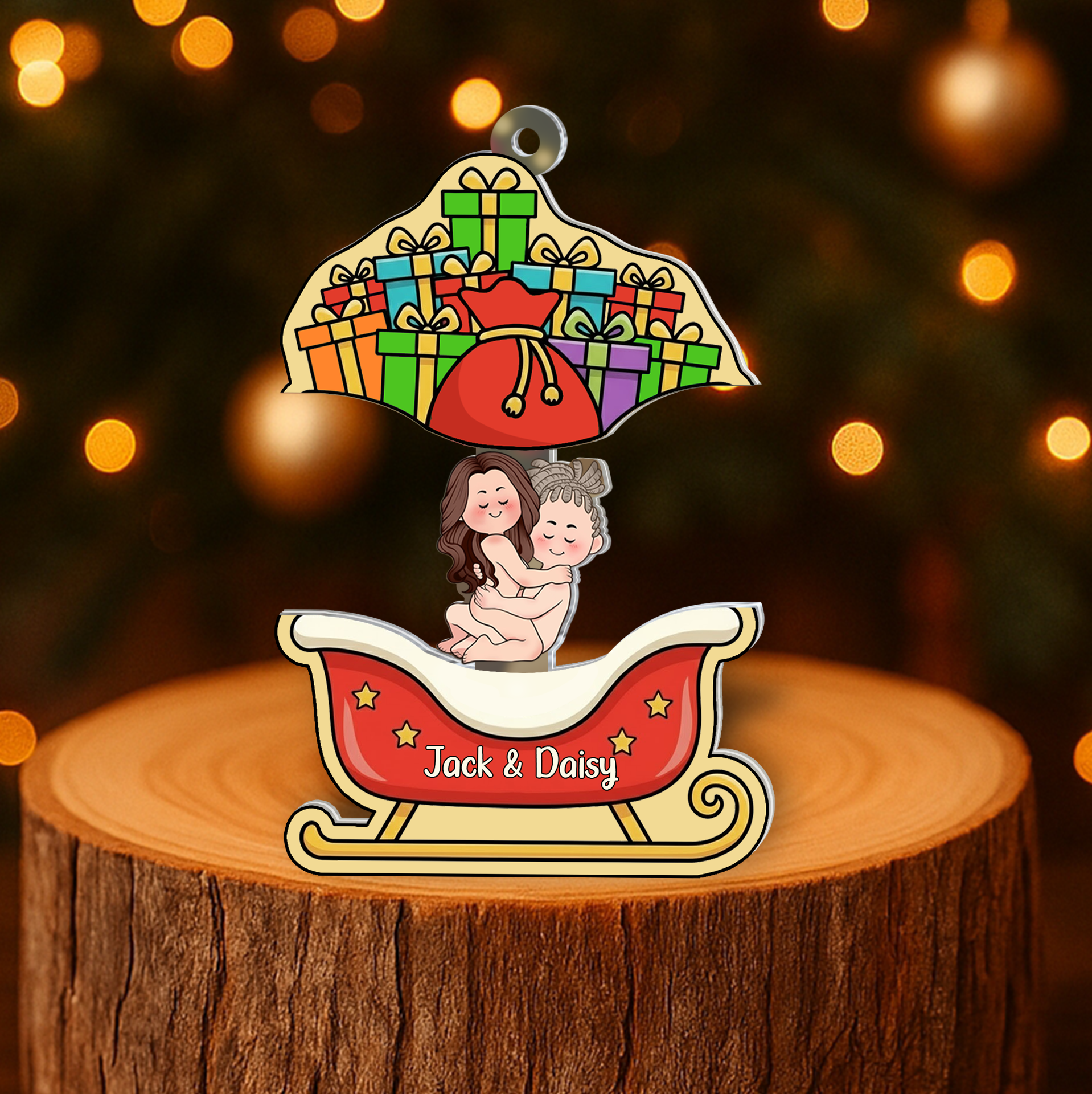 Personalized Sliding Reveal Acrylic Keychain with Hidden Couple - Unique Christmas Gift Idea-mk1