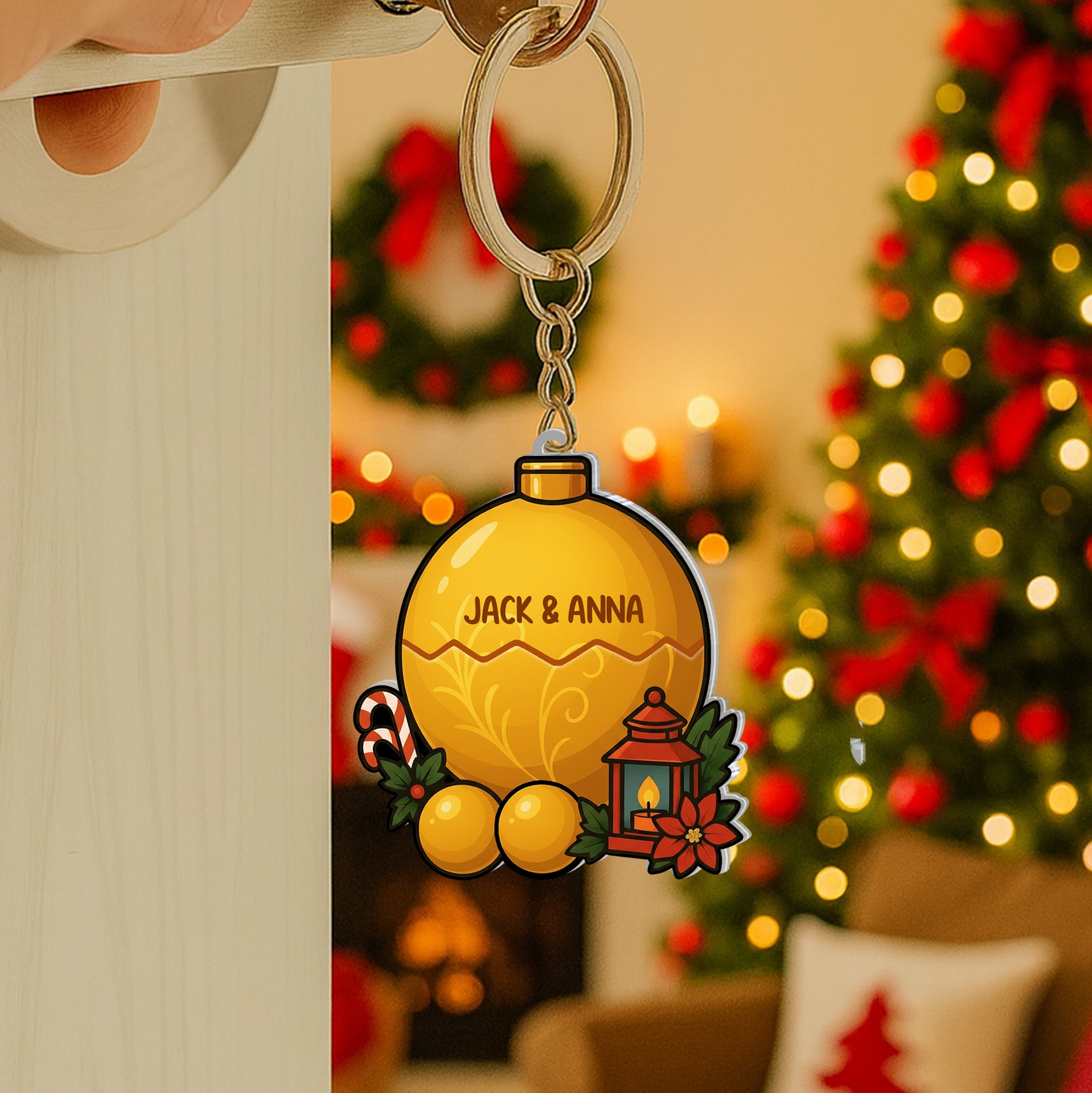 Personalized Sliding Reveal Keychain - Custom Christmas Gift for Couples-P2510-2702-mk3