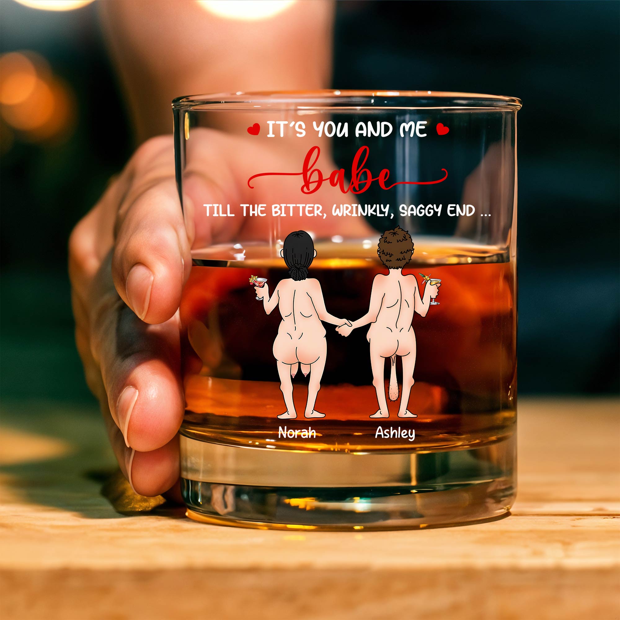 Personalized Whiskey Glass - Romantic and Humorous Gift for Couples-Mk-1