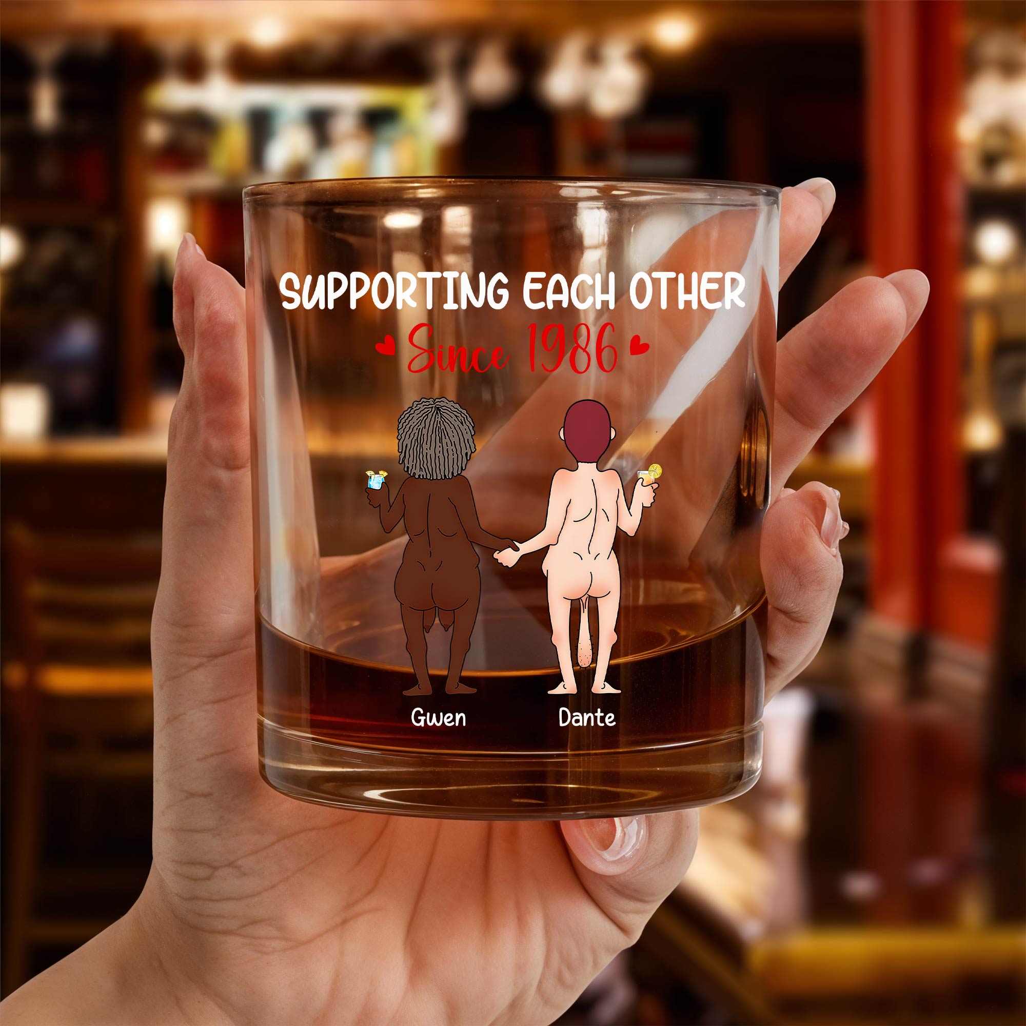 Personalized Whiskey Glass - Romantic and Humorous Gift for Couples-Mk-4