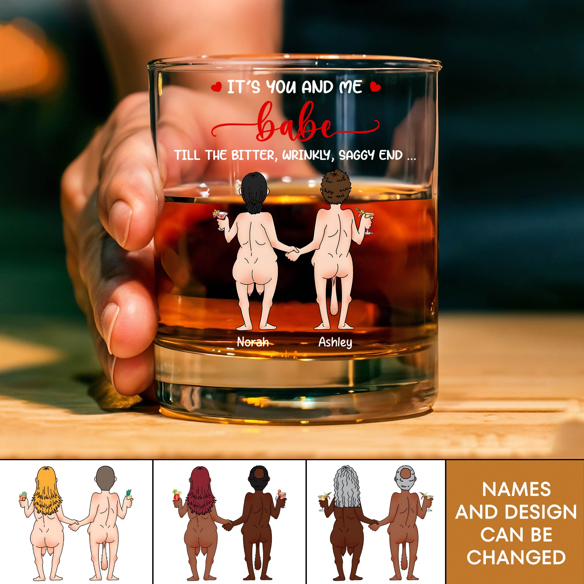 Personalized Whiskey Glass - Romantic and Humorous Gift for Couples-Mk-5
