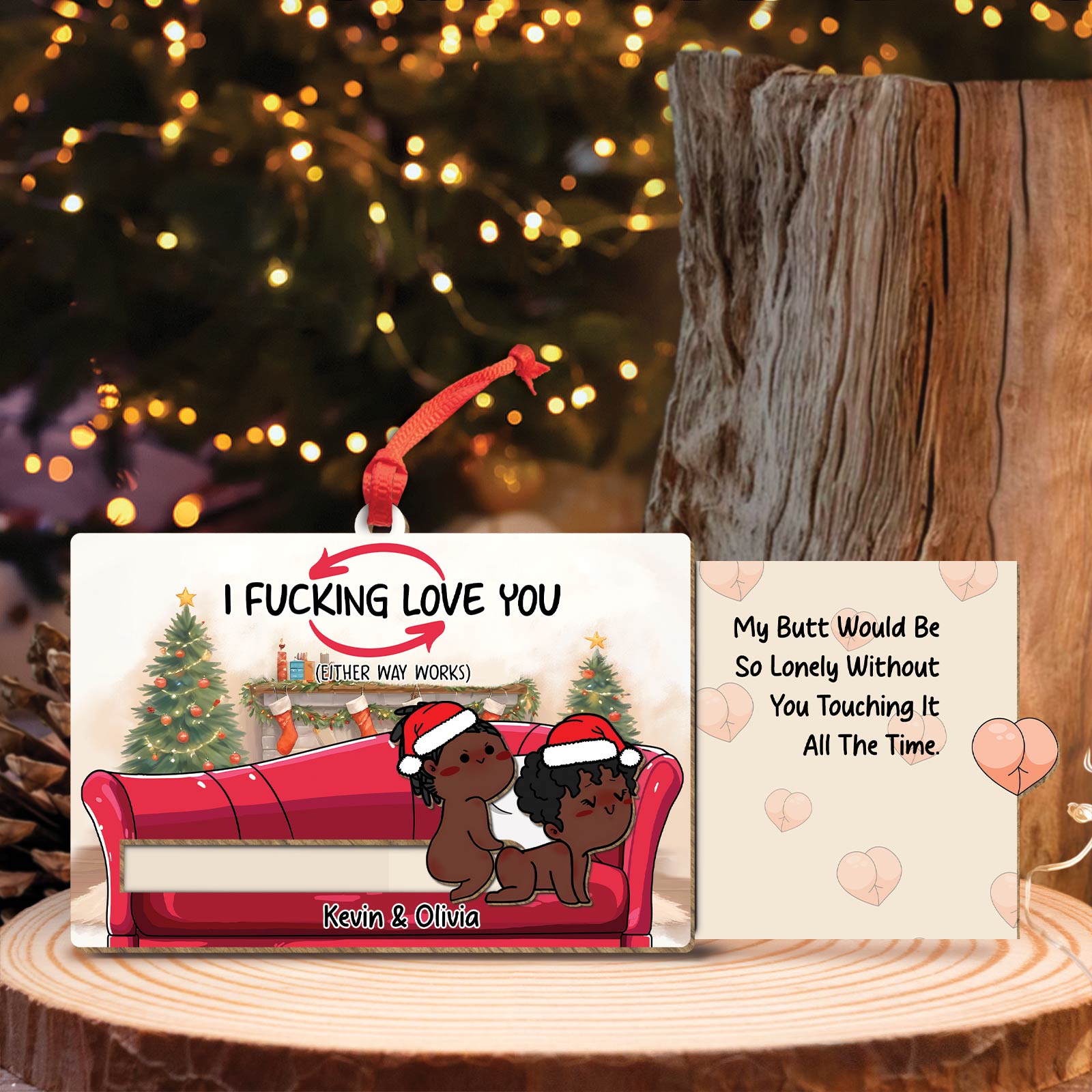 Personalized Wooden Slider Card - Romantic Gift for Couples-Mk-2