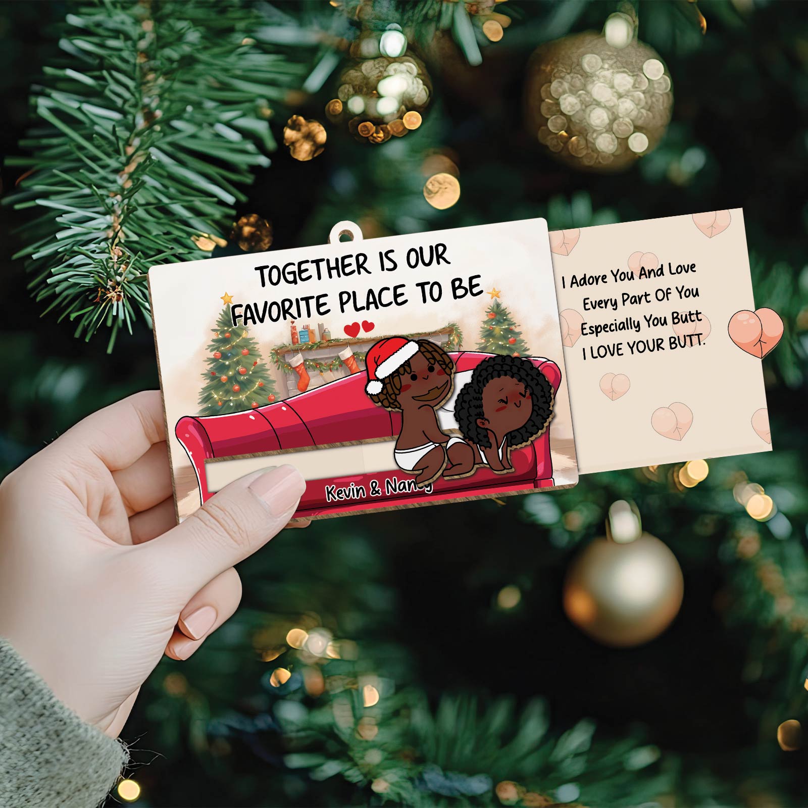 Personalized Wooden Slider Card - Romantic Gift for Couples-Mk-3