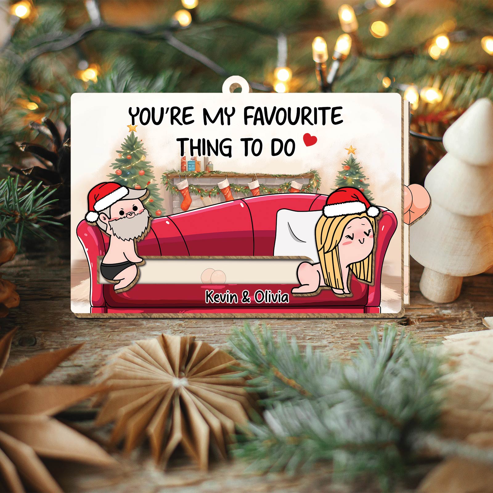 Personalized Wooden Slider Card - Romantic Gift for Couples-Mk-5