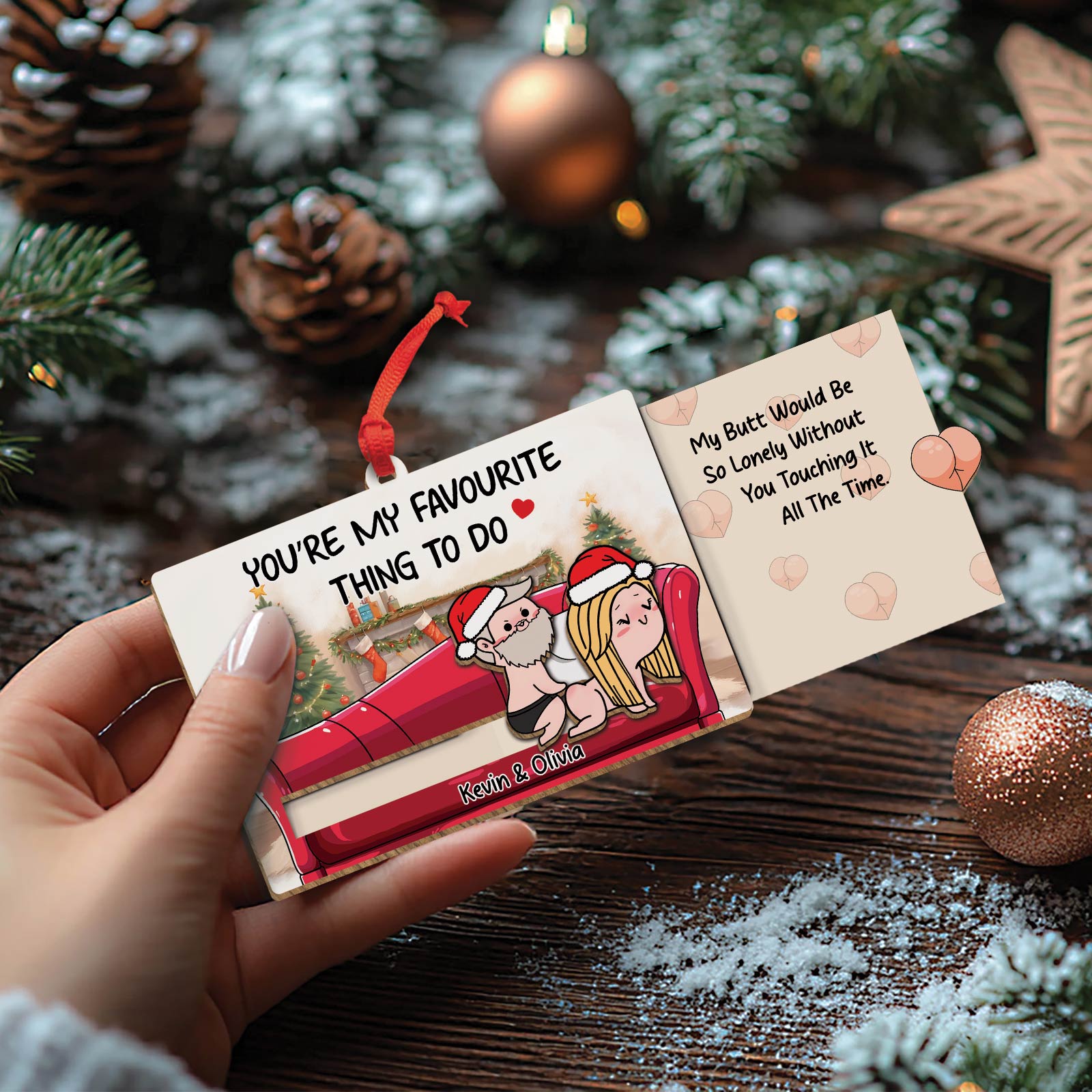 Personalized Wooden Slider Card - Romantic Gift for Couples-Mk-7