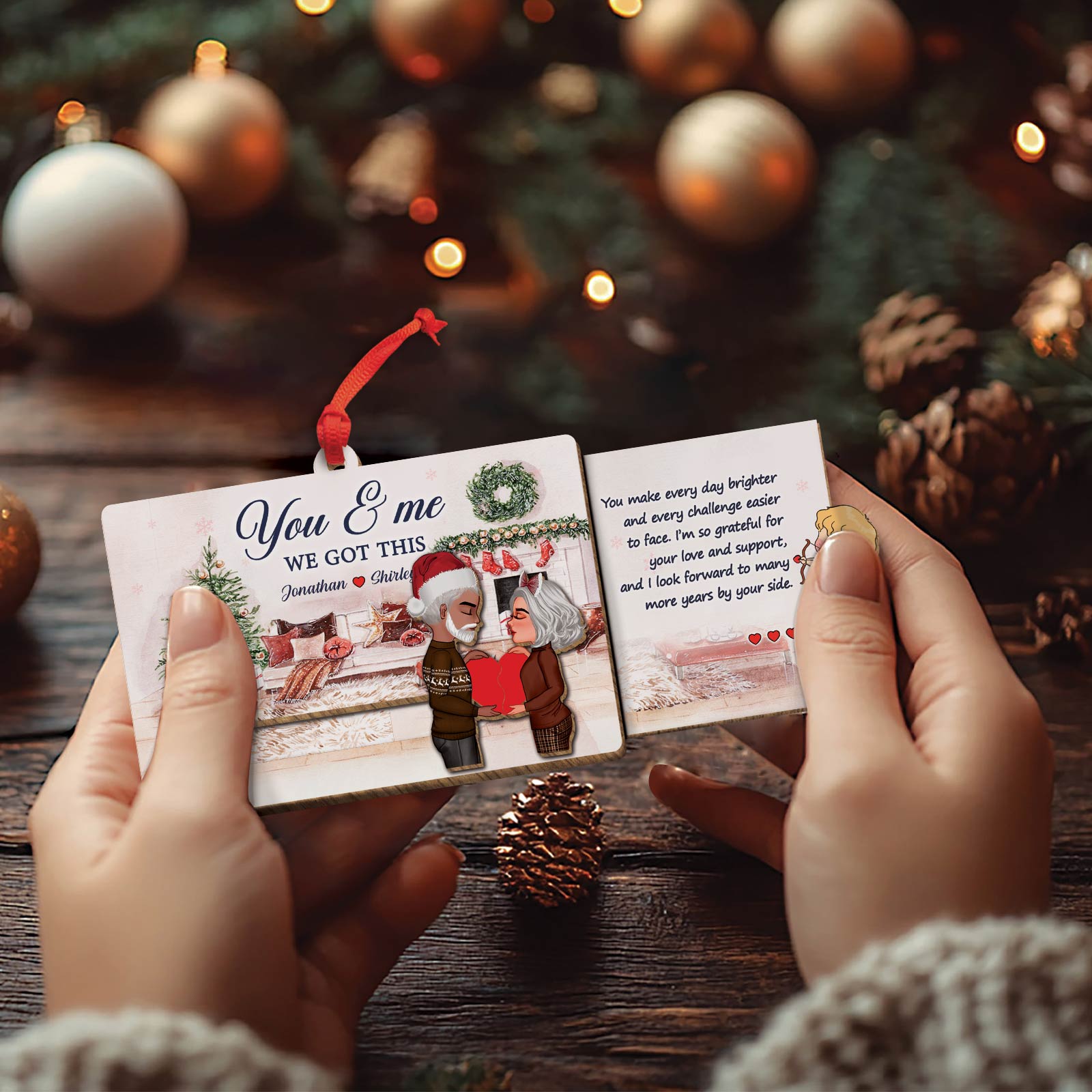 Personalized Wooden Slider Card - You & Me Christmas Gift For Couples-Mk-6