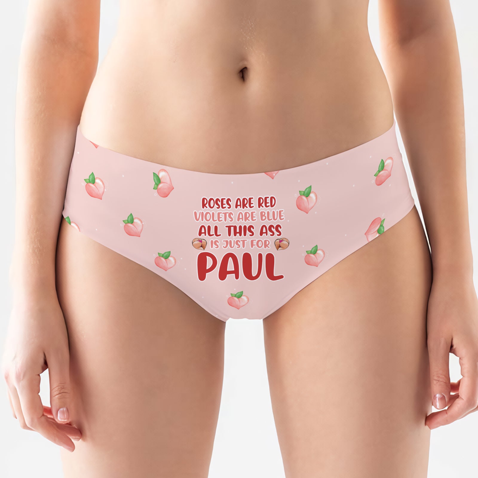 Pink Panties with Funny Romantic Message - Personalized Women’s Underwear Gift for Him or Her-mk1