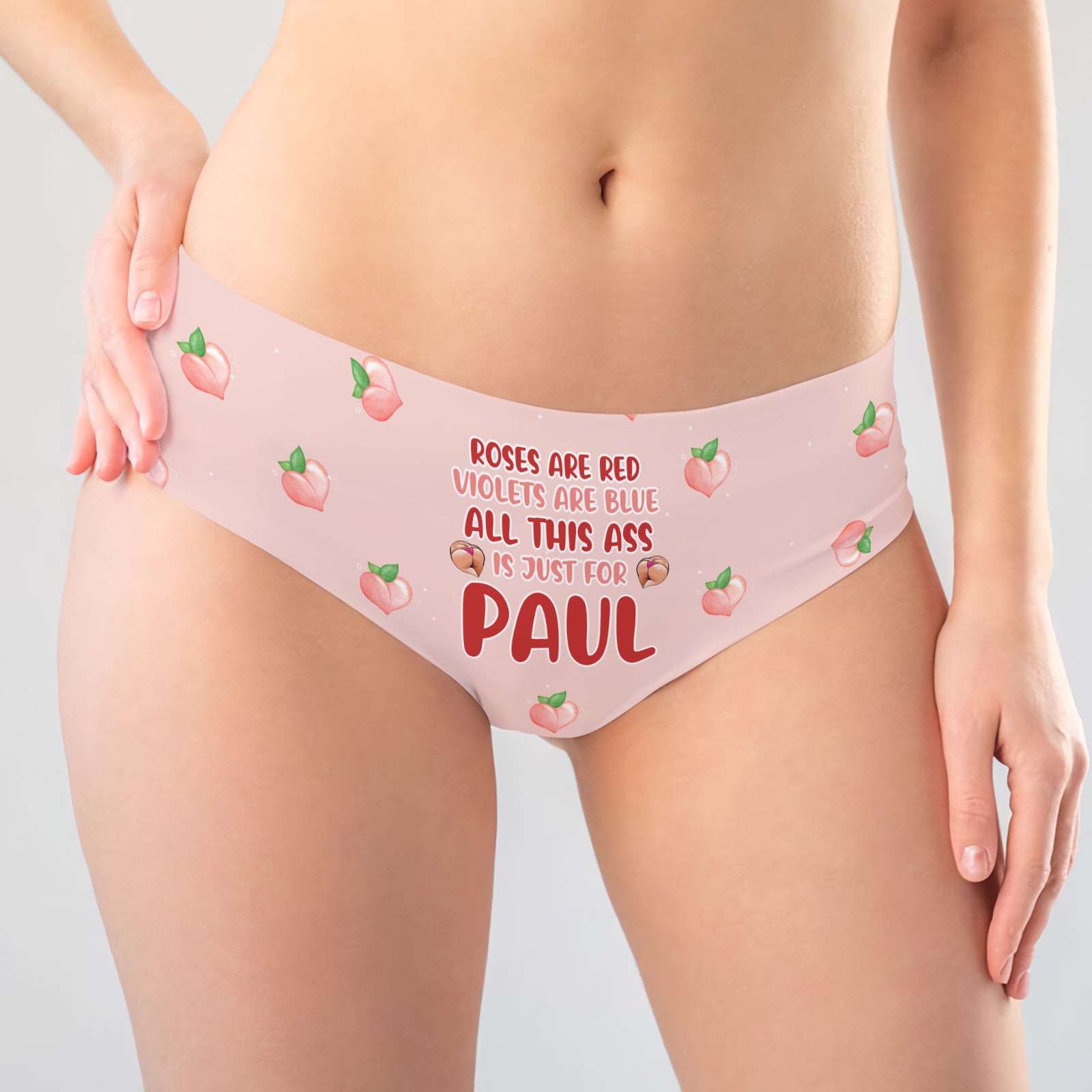 Pink Panties with Funny Romantic Message - Personalized Women’s Underwear Gift for Him or Her-mk2