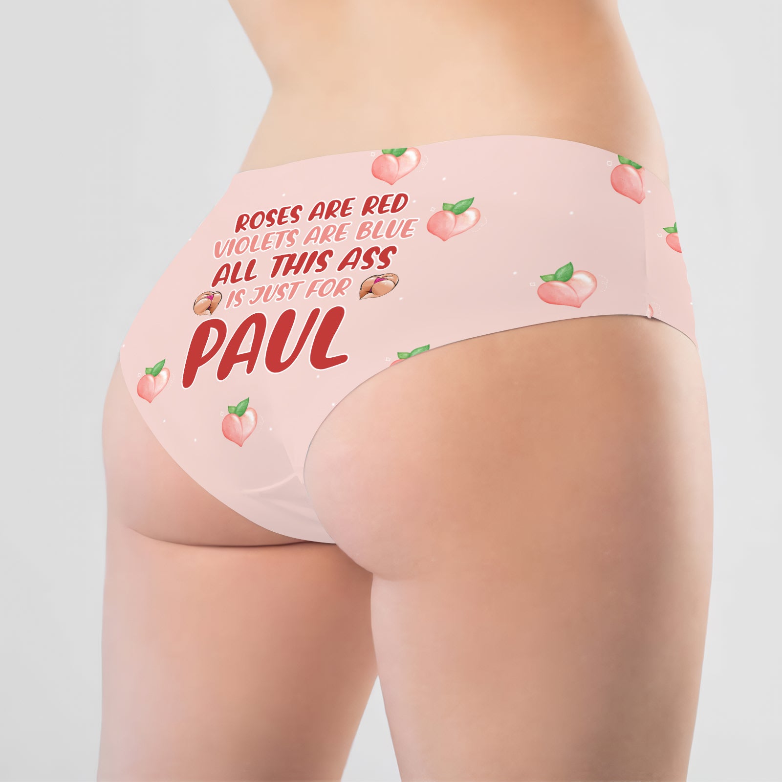 Pink Panties with Funny Romantic Message - Personalized Women’s Underwear Gift for Him or Her-mk3