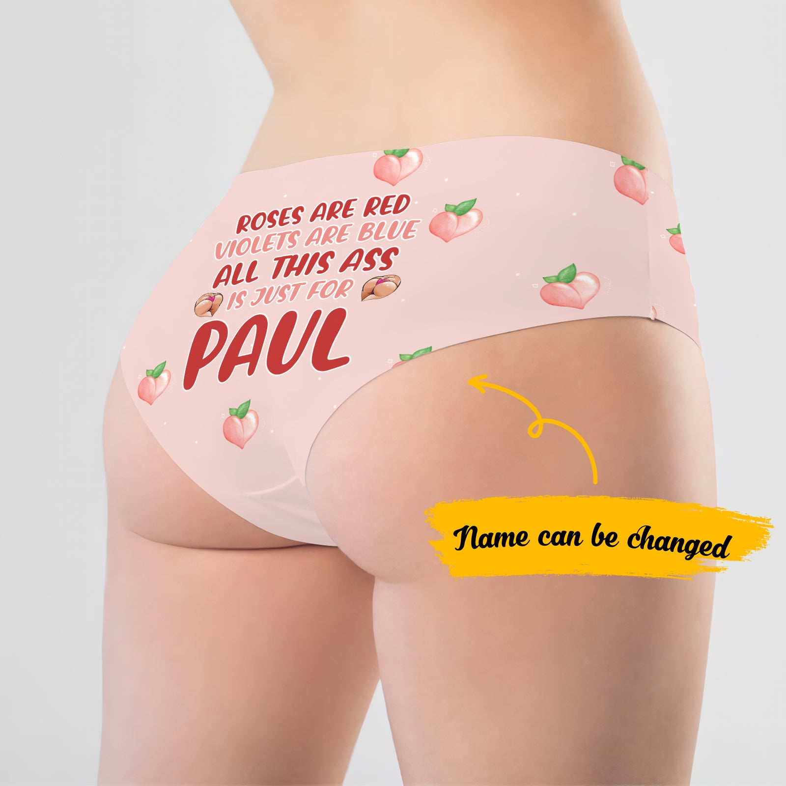 Pink Panties with Funny Romantic Message - Personalized Women’s Underwear Gift for Him or Her-mk5
