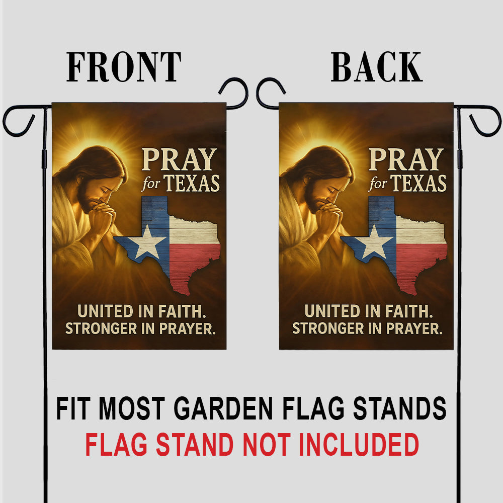 Pray for Texas Christian Flag - Jesus with Texas Map Outdoor Faith Banner-W160725-2-GF-mk5