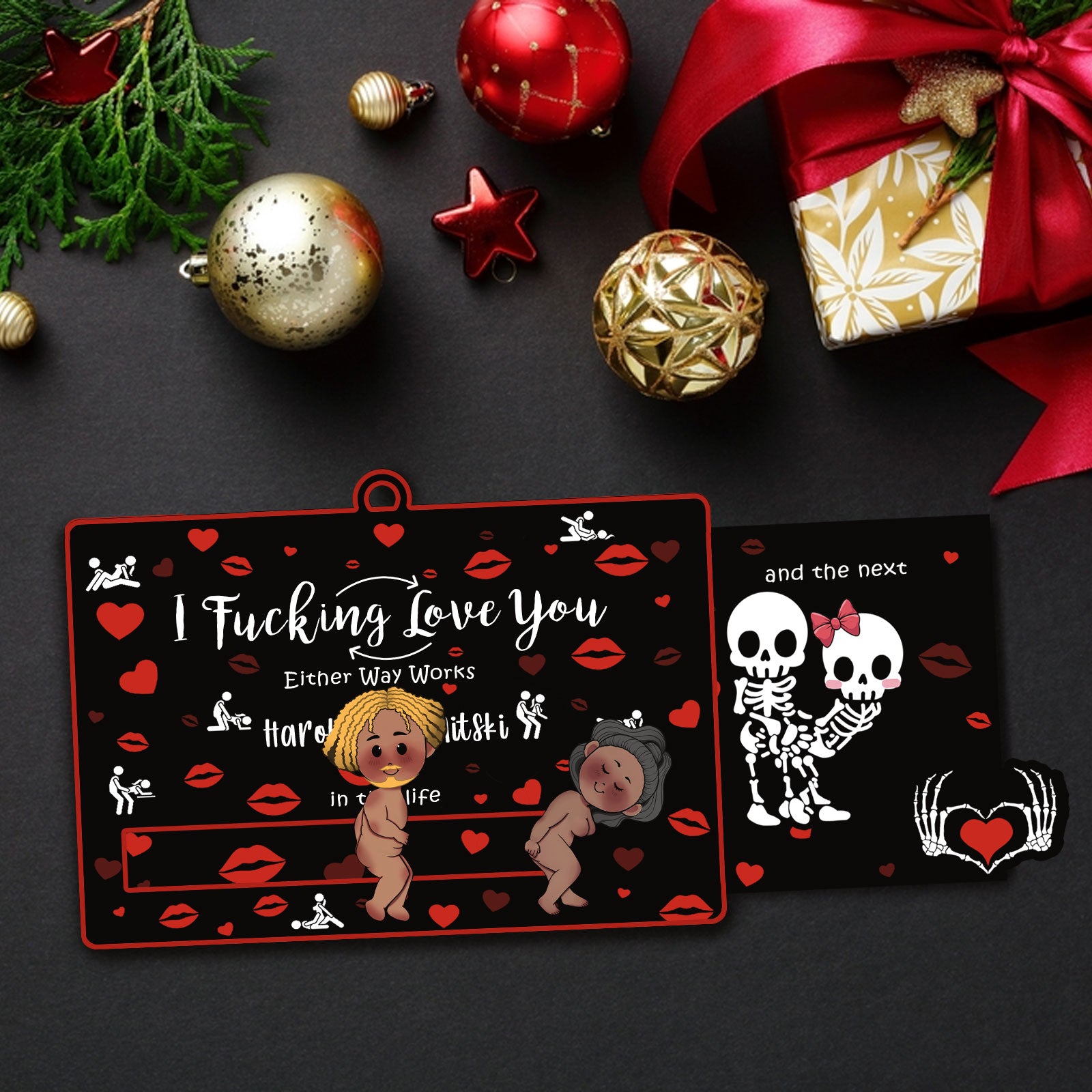 Romantic Gift For Your Loved One - Personalized Wooden Slider Ornament-P2509-0805-1