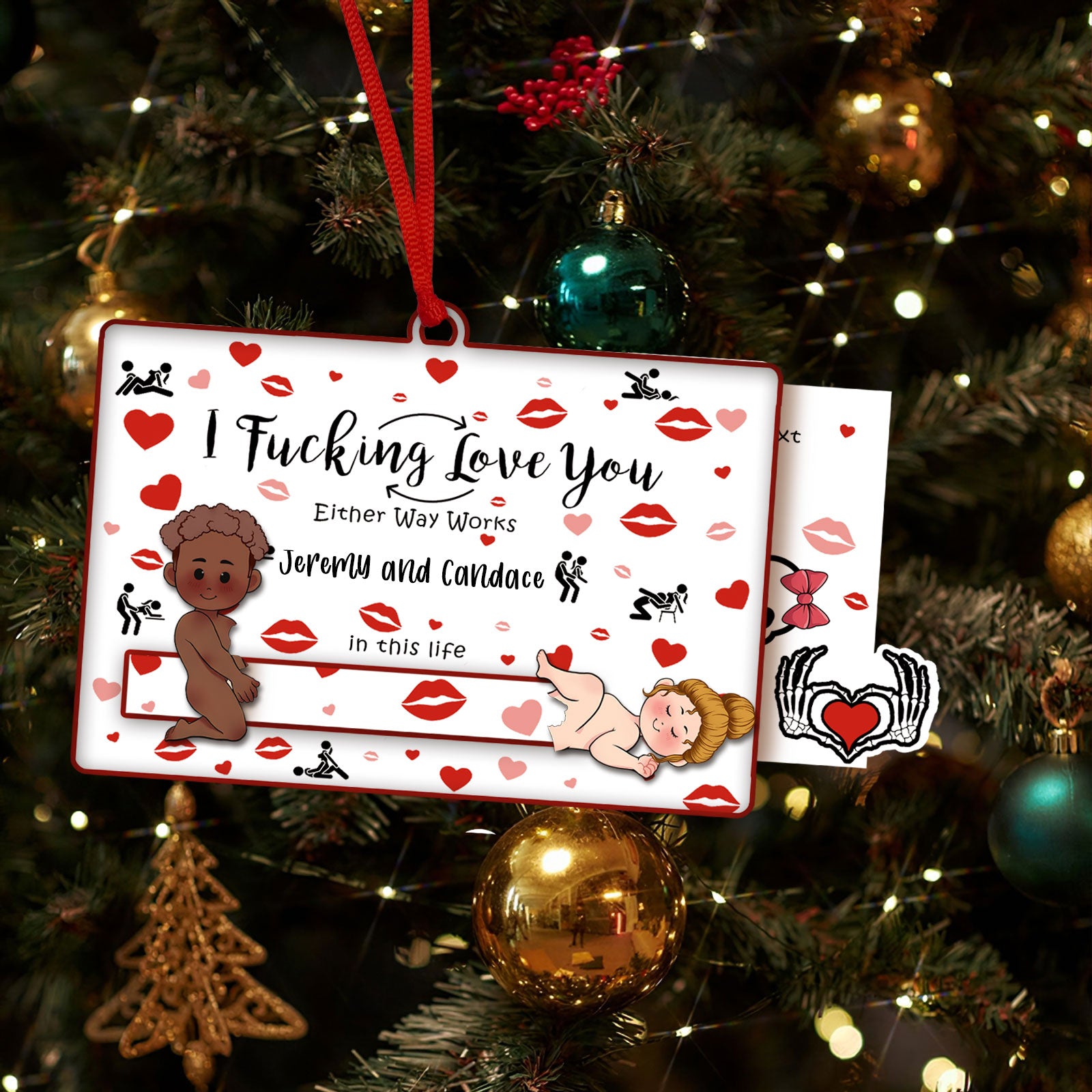 Romantic Gift For Your Loved One - Personalized Wooden Slider Ornament-P2509-0805-2