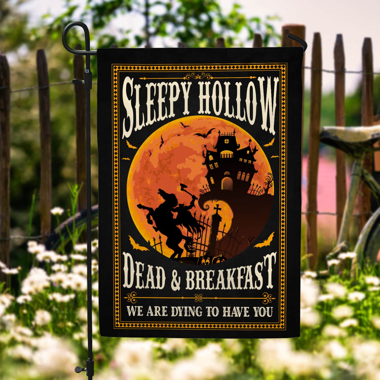 Spooky Halloween Flag - Sleepy Hollow Dead & Breakfast Yard Sign-W170725-11-mk-1