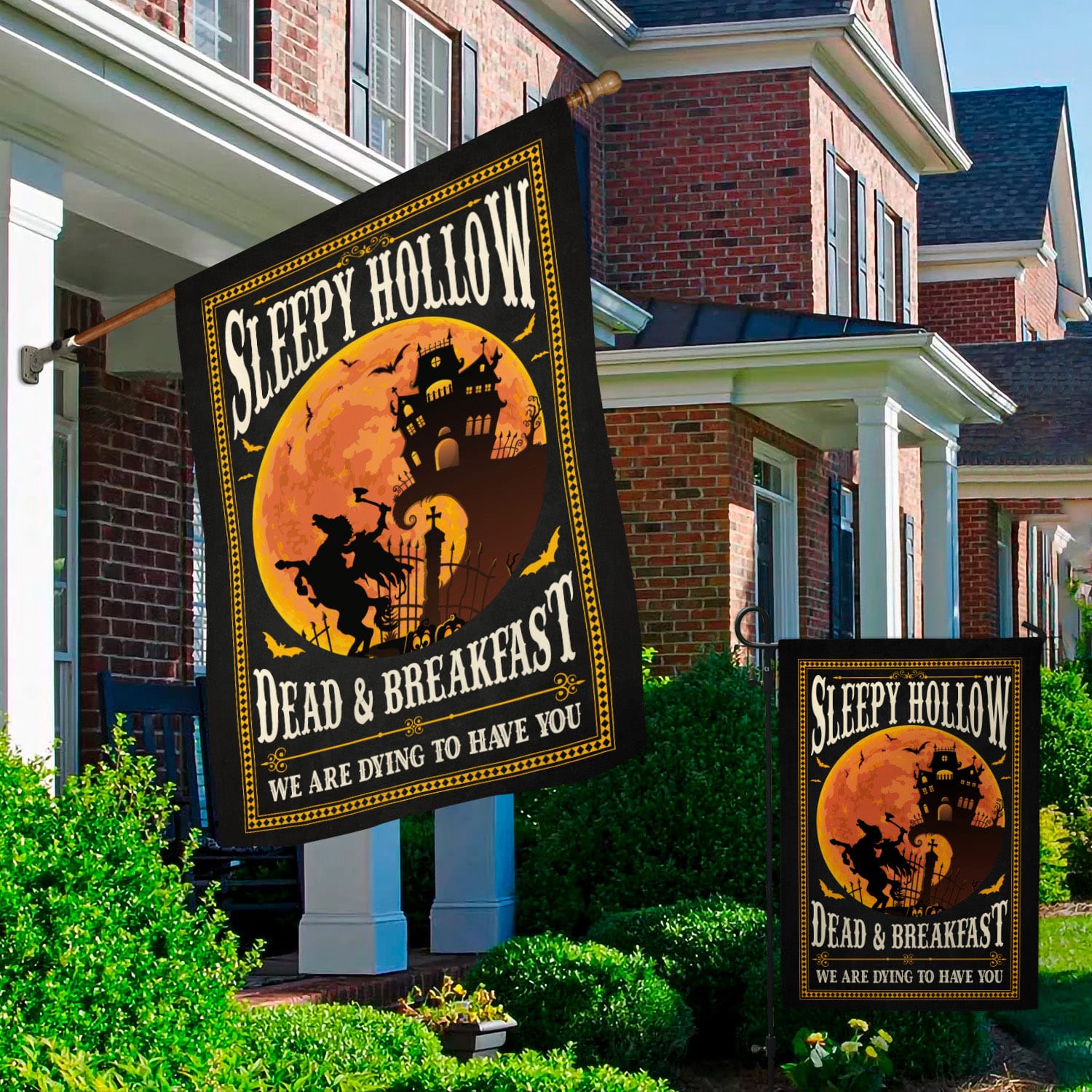 Spooky Halloween Flag - Sleepy Hollow Dead & Breakfast Yard Sign-W170725-11-mk-2