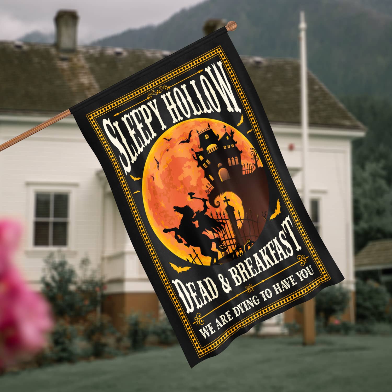 Spooky Halloween Flag - Sleepy Hollow Dead & Breakfast Yard Sign-W170725-11-mk-5