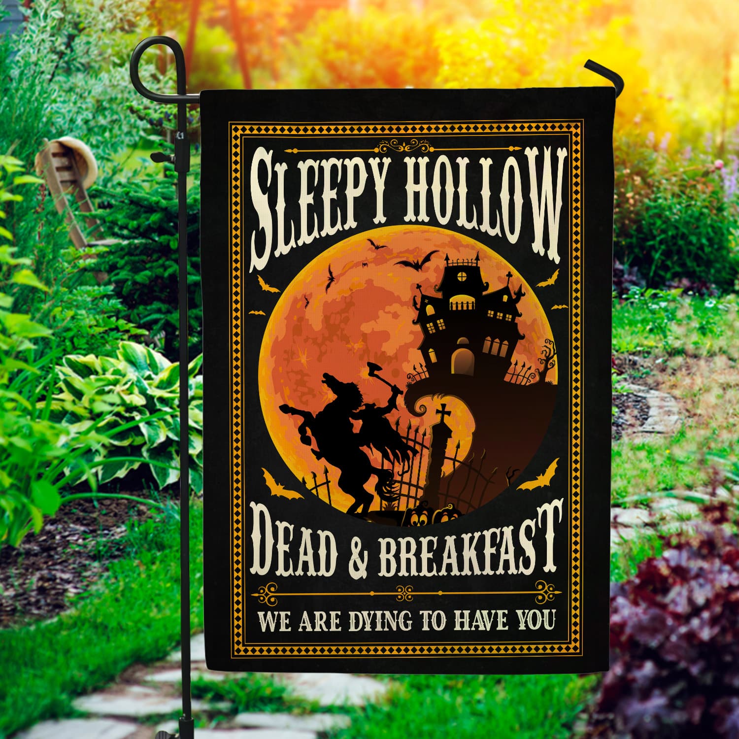 Spooky Halloween Flag - Sleepy Hollow Dead & Breakfast Yard Sign-W170725-11-mk-6