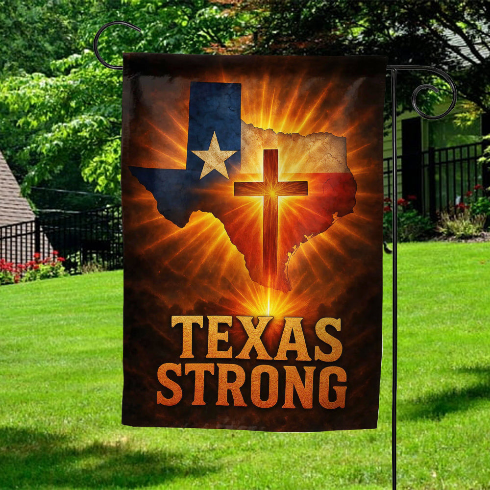 Texas Strong Christian Flag - Cross and Texas Map Outdoor Religious Banner-W160725-3-GF-mk1