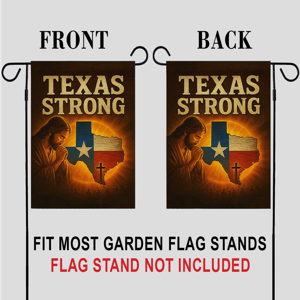 Texas Strong Christian Flag - Jesus and Texas Map with Cross Outdoor Banner-W160725-1-GF-mk5