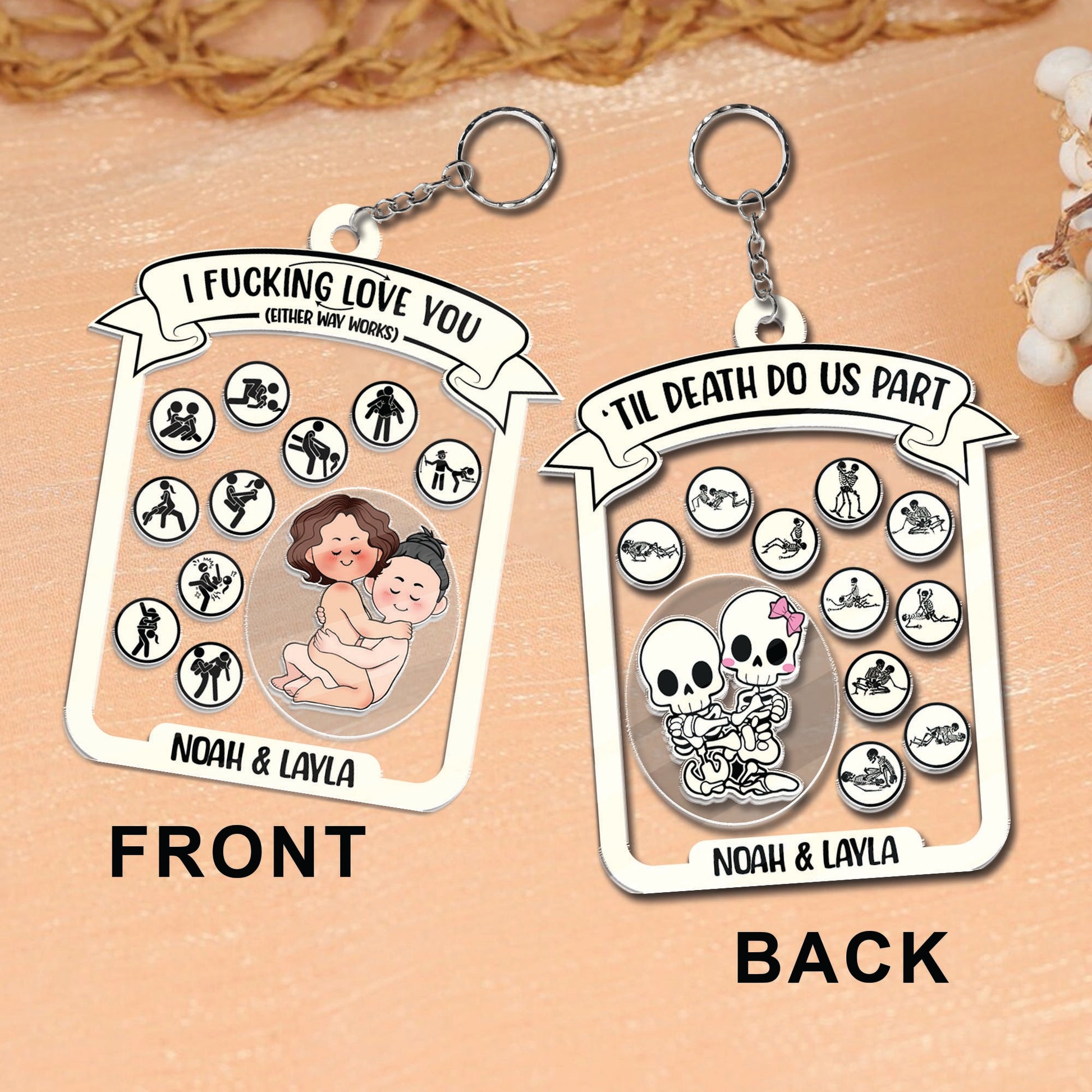 Till Death Do Us Part - Personalized Shaking Keychain For Couples-P2510-0703-mk1
