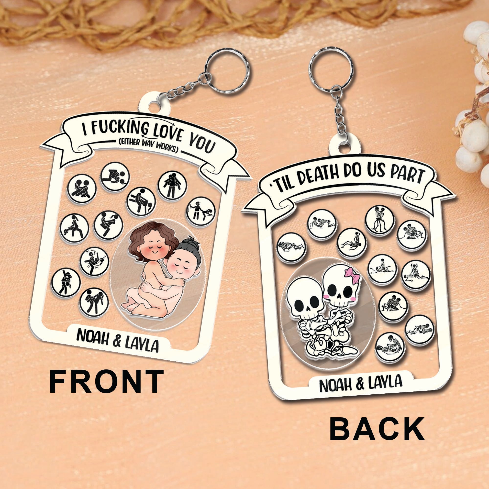 Till Death Do Us Part - Personalized Shaking Keychain For Couples-P2510-0703-mk1
