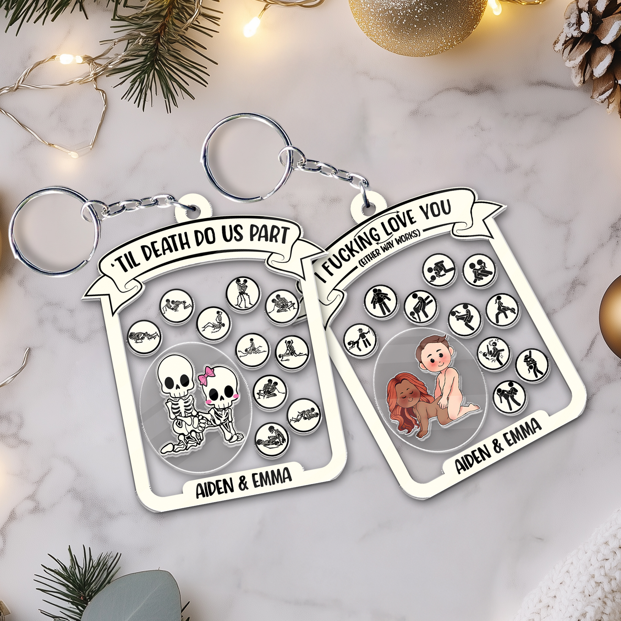 Till Death Do Us Part - Personalized Shaking Keychain For Couples-P2510-0703-mk3