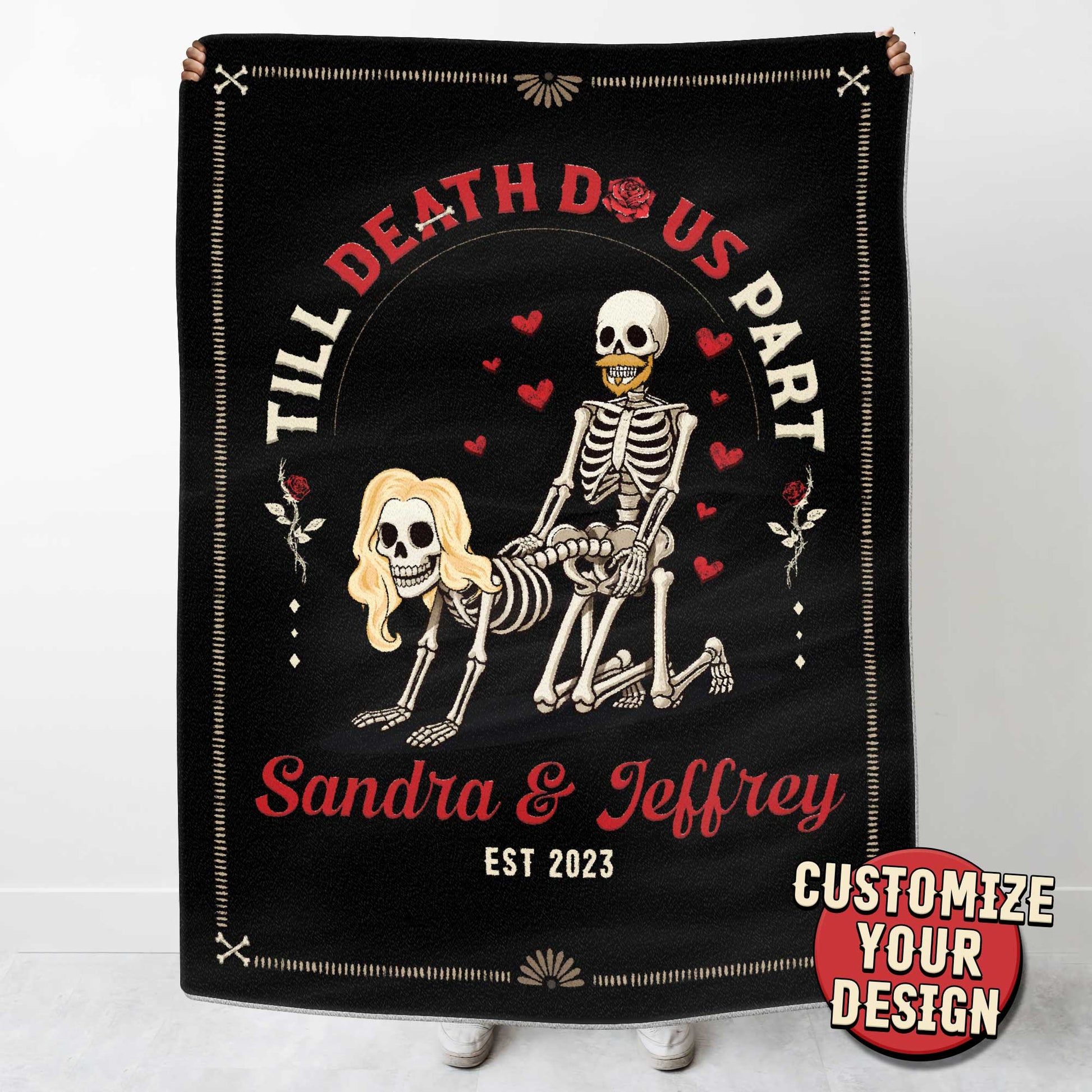 Till Death Do Us Part - Personalized Skeleton Blanket For Lovers-Mockup-Ads