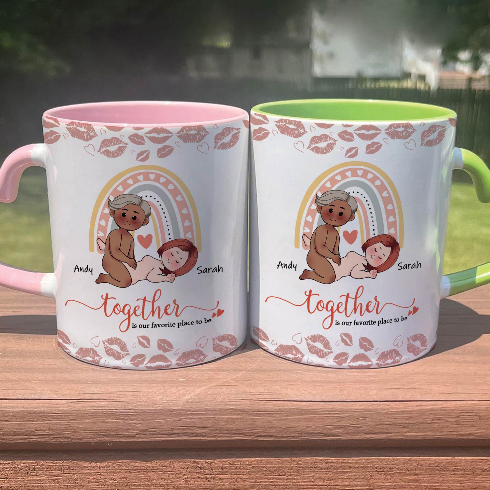 Together Is Our Favorite Place To Be - Personalized Accent Mug For Couples-Mk-3