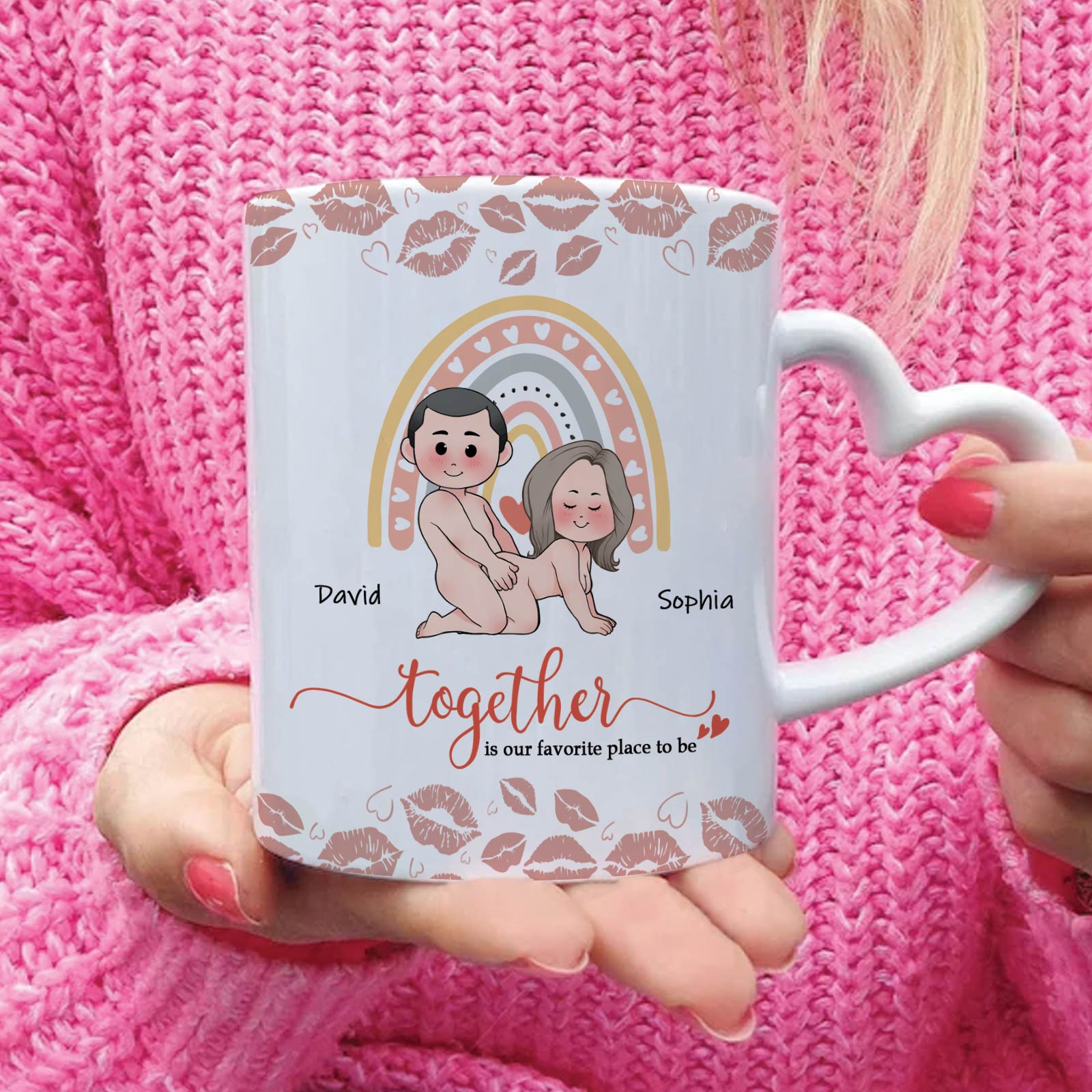 Together Is Our Favorite Place To Be - Personalized Accent Mug For Couples-Mk-4