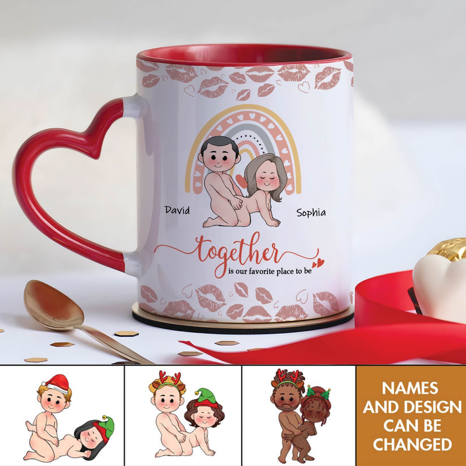 Together Is Our Favorite Place To Be - Personalized Accent Mug For Couples-Mk-5