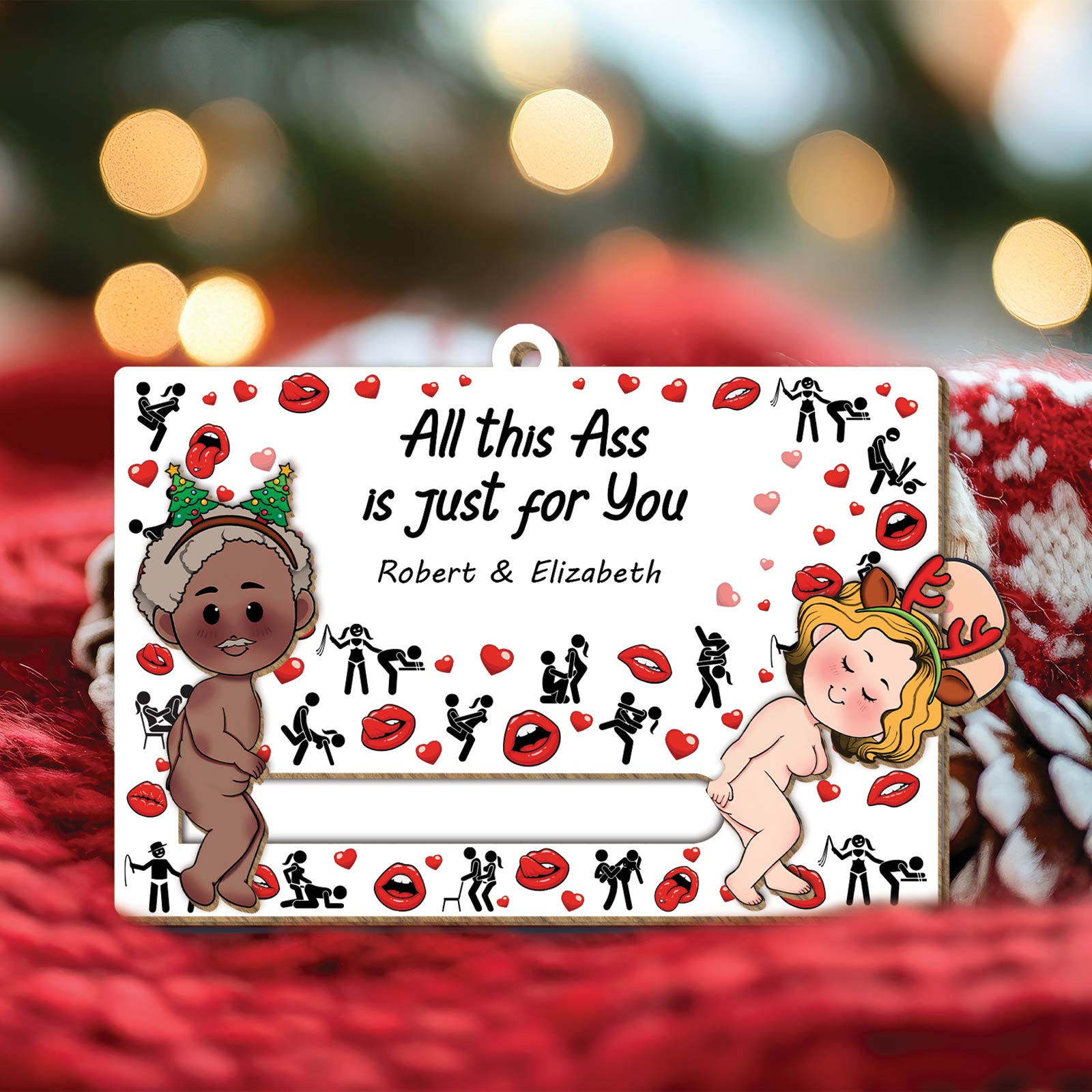 You Are My Favorite Dirty Thought - Personalized Wooden Slider Ornament For Couples-mk2