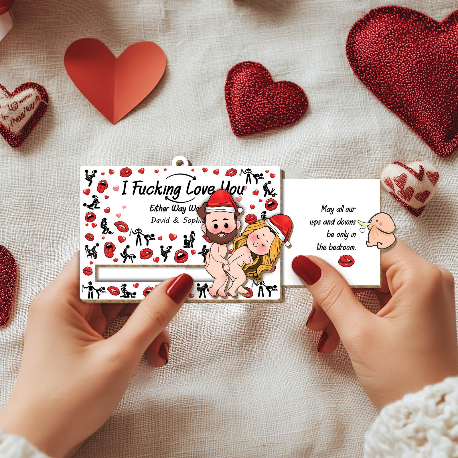 You Are My Favorite Dirty Thought - Personalized Wooden Slider Ornament For Couples-mk4