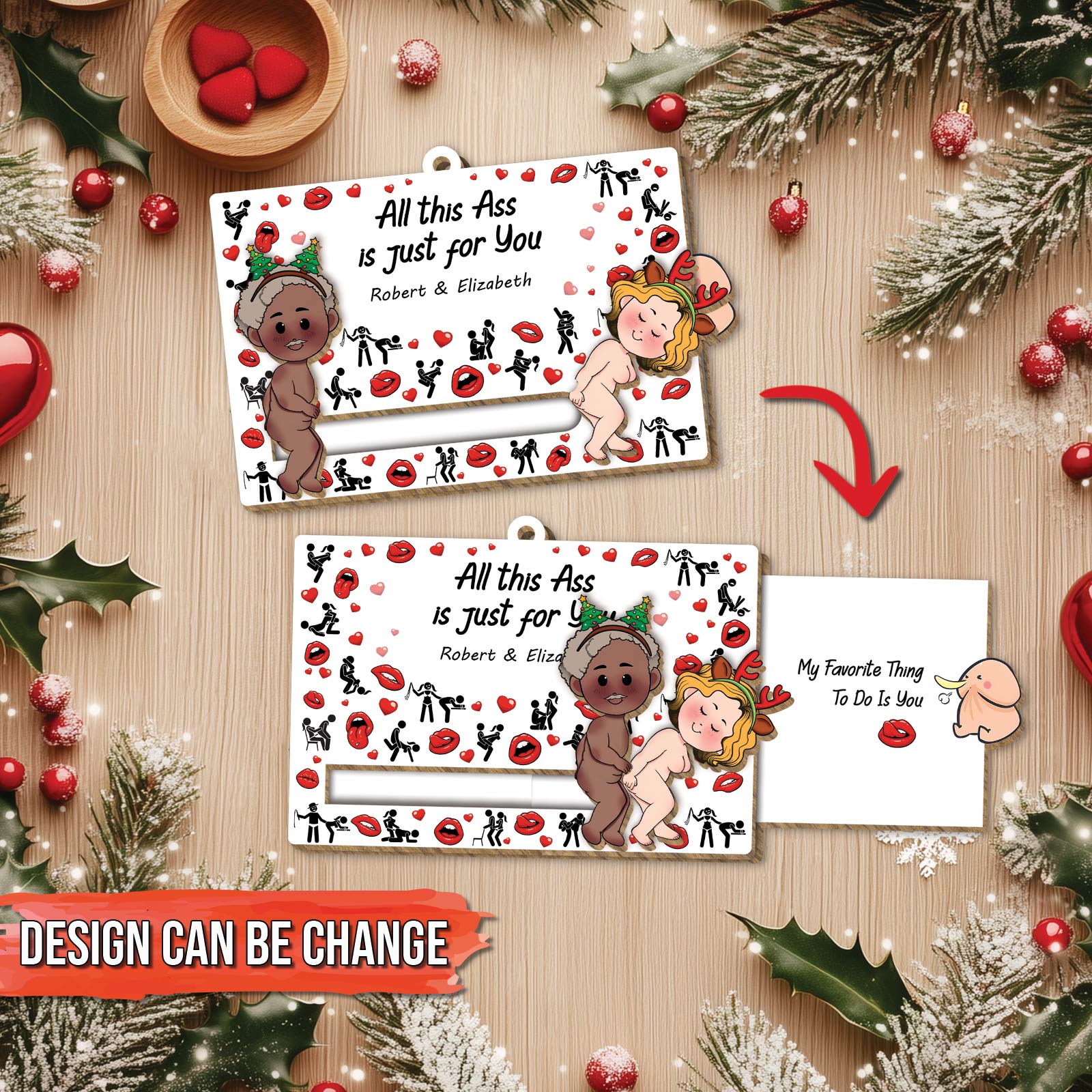 You Are My Favorite Dirty Thought - Personalized Wooden Slider Ornament For Couples-mk5