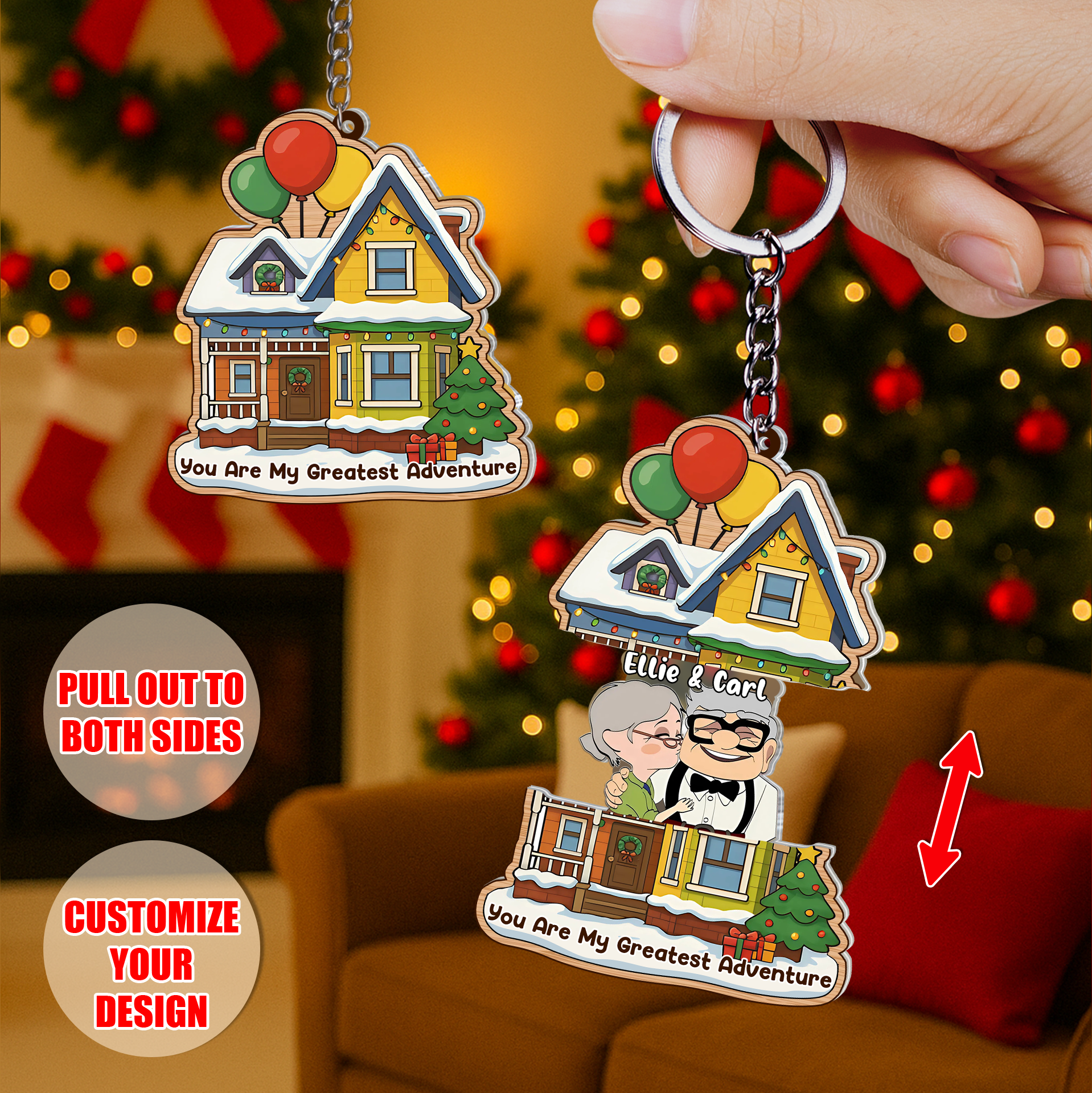 You Are My Greatest Adventure - Personalized Sliding Reveal Acrylic Keychain-P2509-0806-mk1