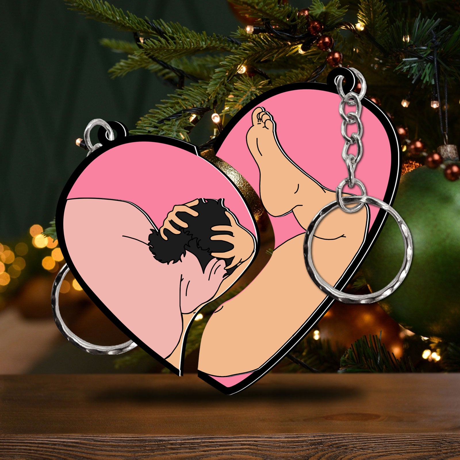 You Are My Missing Piece - Personalized 2 Layered Acrylic Puzzle Keychain-P2509-0908-mk3