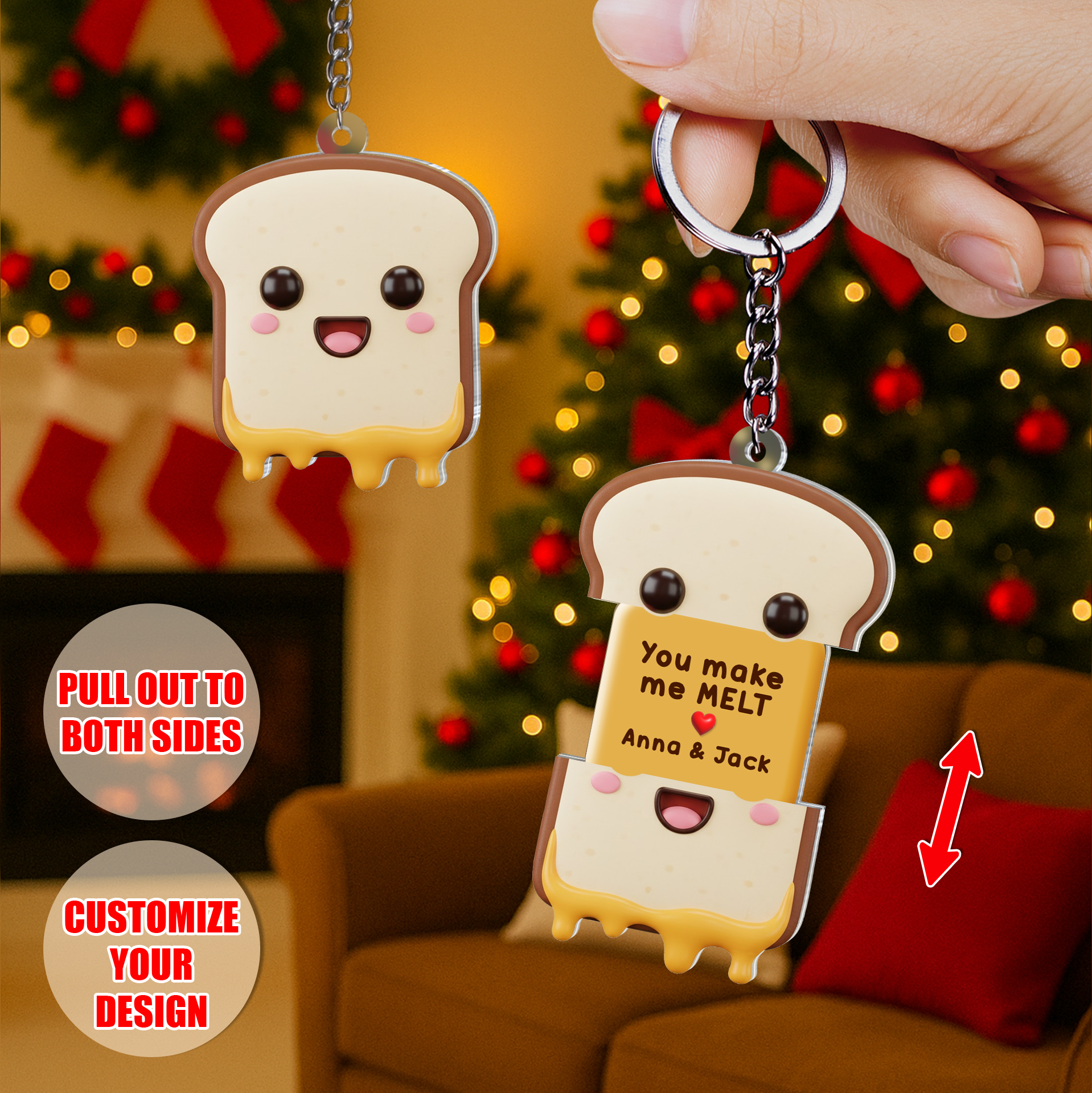 You Make Me MELT - Personalized Sliding Reveal Acrylic Keychain-P2510-1501-mk3