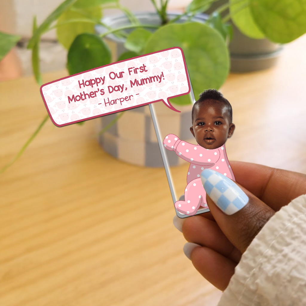 Custom Baby Photo Desk Decor – Personalized Monitor Corner Decoration – Mother’s Day Gift for Mom